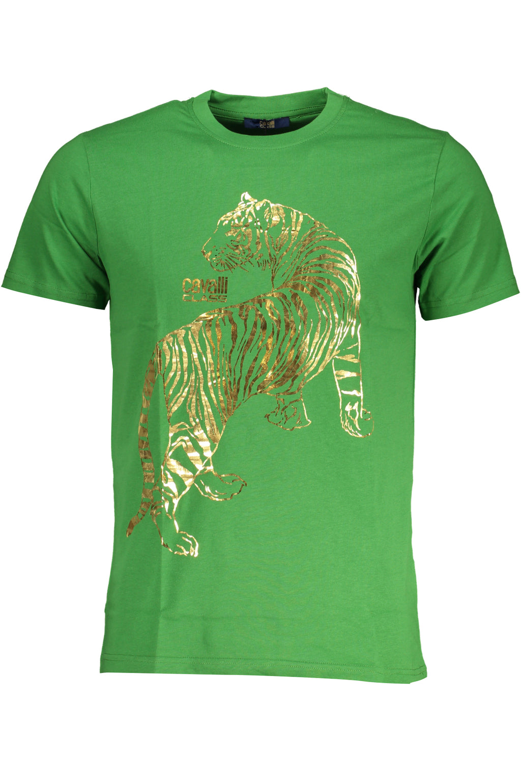 CAVALLI CLASS GREEN MEN'S SHORT SLEEVED T-SHIRT