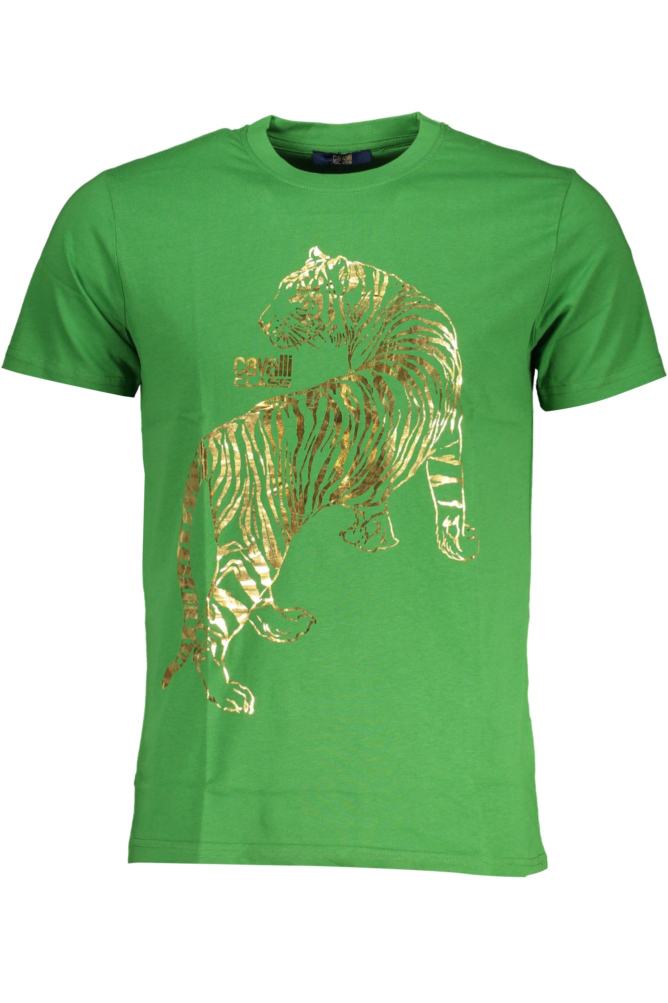 CAVALLI CLASS GREEN MEN'S SHORT SLEEVED T-SHIRT