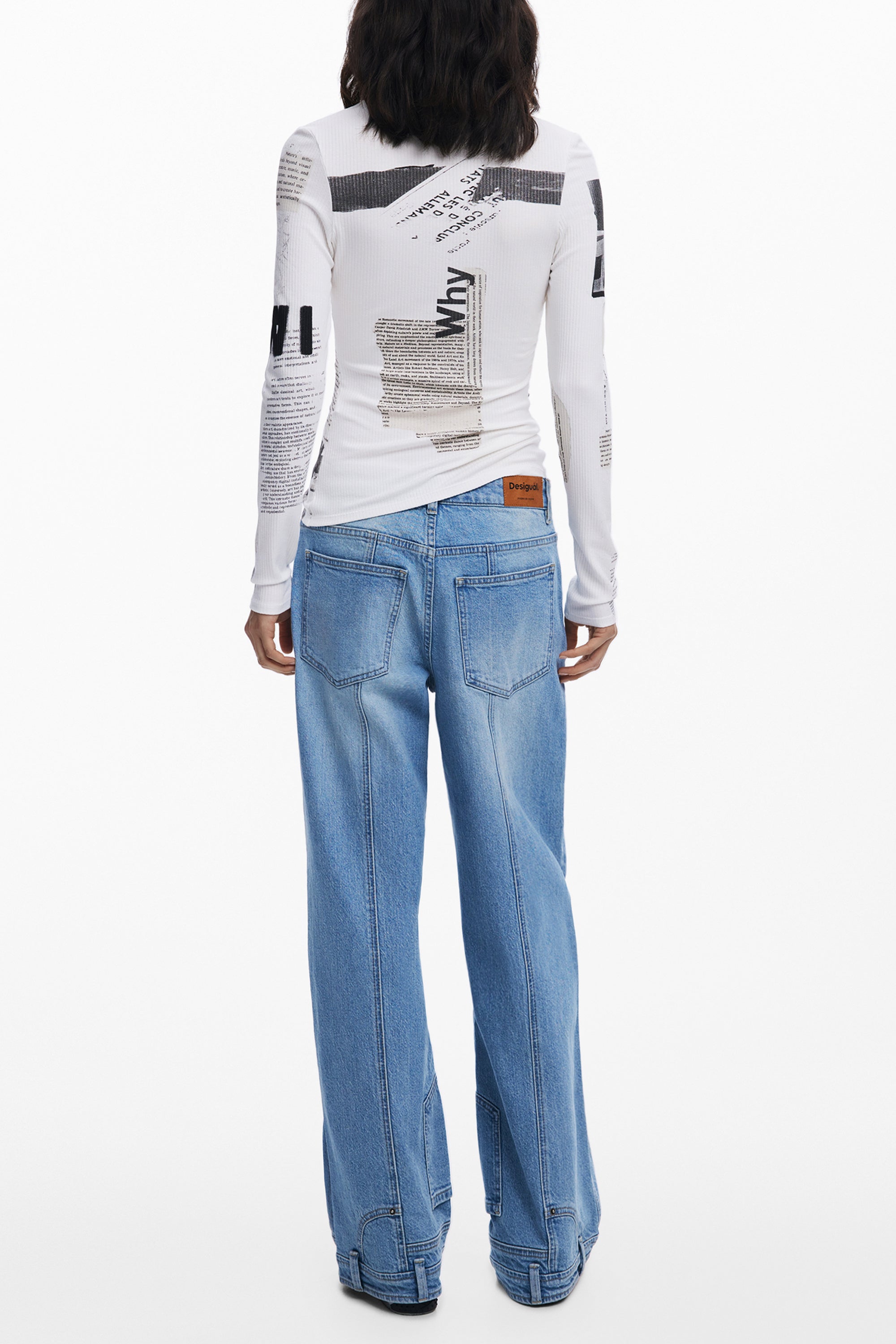 DESIGUAL WOMEN'S LONG-SLEEVED T-SHIRT WHITE