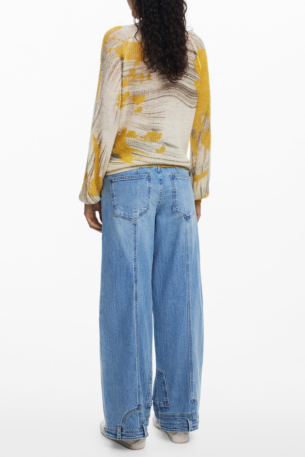 DESIGUAL WOMEN'S YELLOW SWEATER