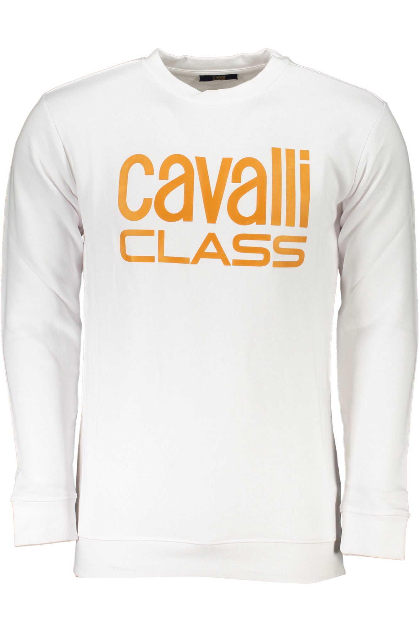 CAVALLI CLASS MEN'S WHITE ZIPLESS SWEATSHIRT