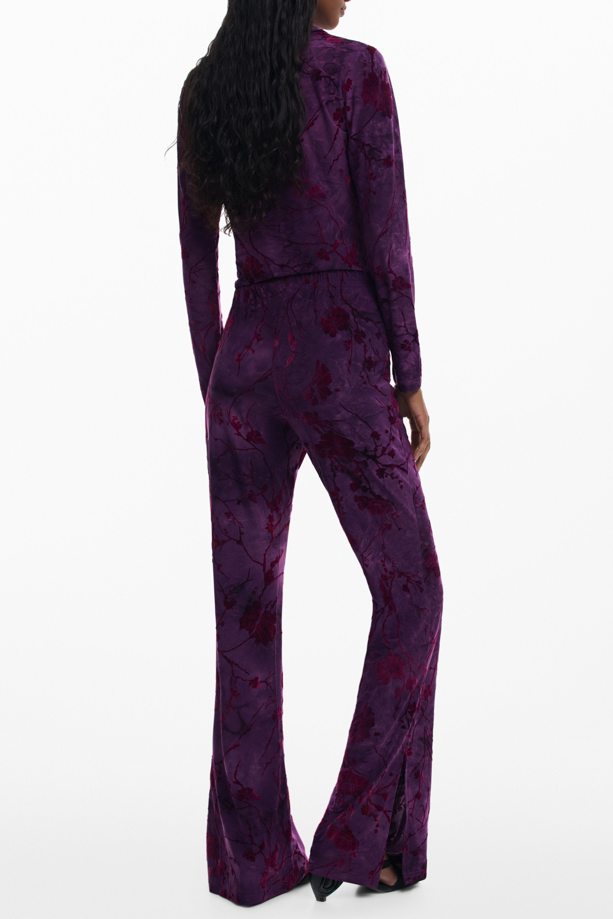 DESIGUAL WOMEN'S PURPLE TROUSERS