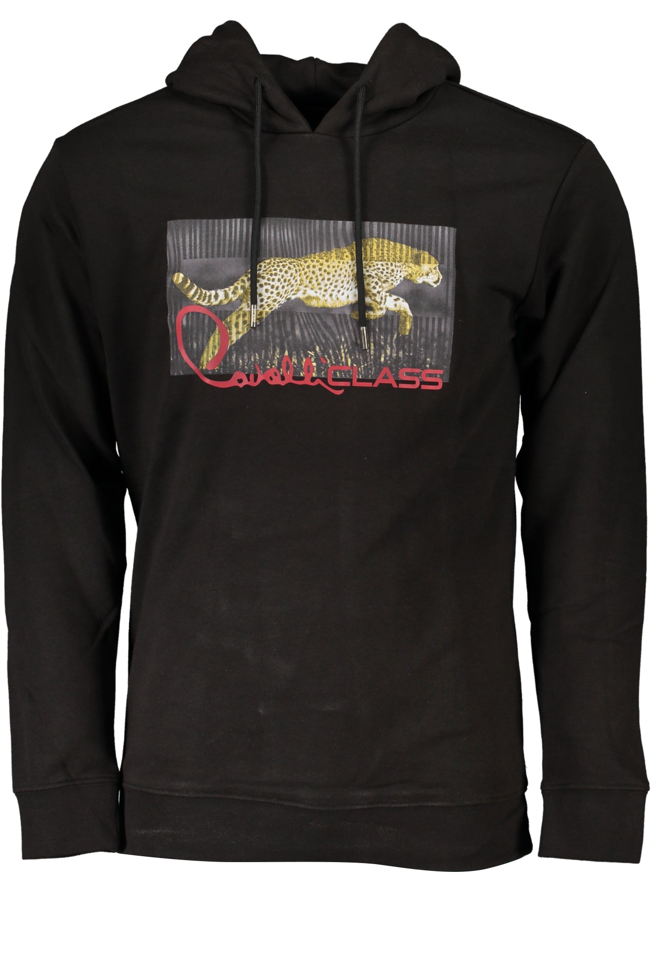 CAVALLI CLASS MEN'S BLACK ZIP-OUT SWEATSHIRT