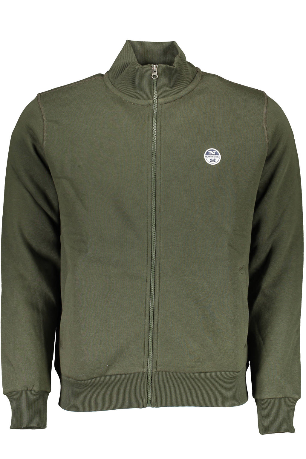 NORTH SAILS MEN'S GREEN ZIPPED SWEATSHIRT