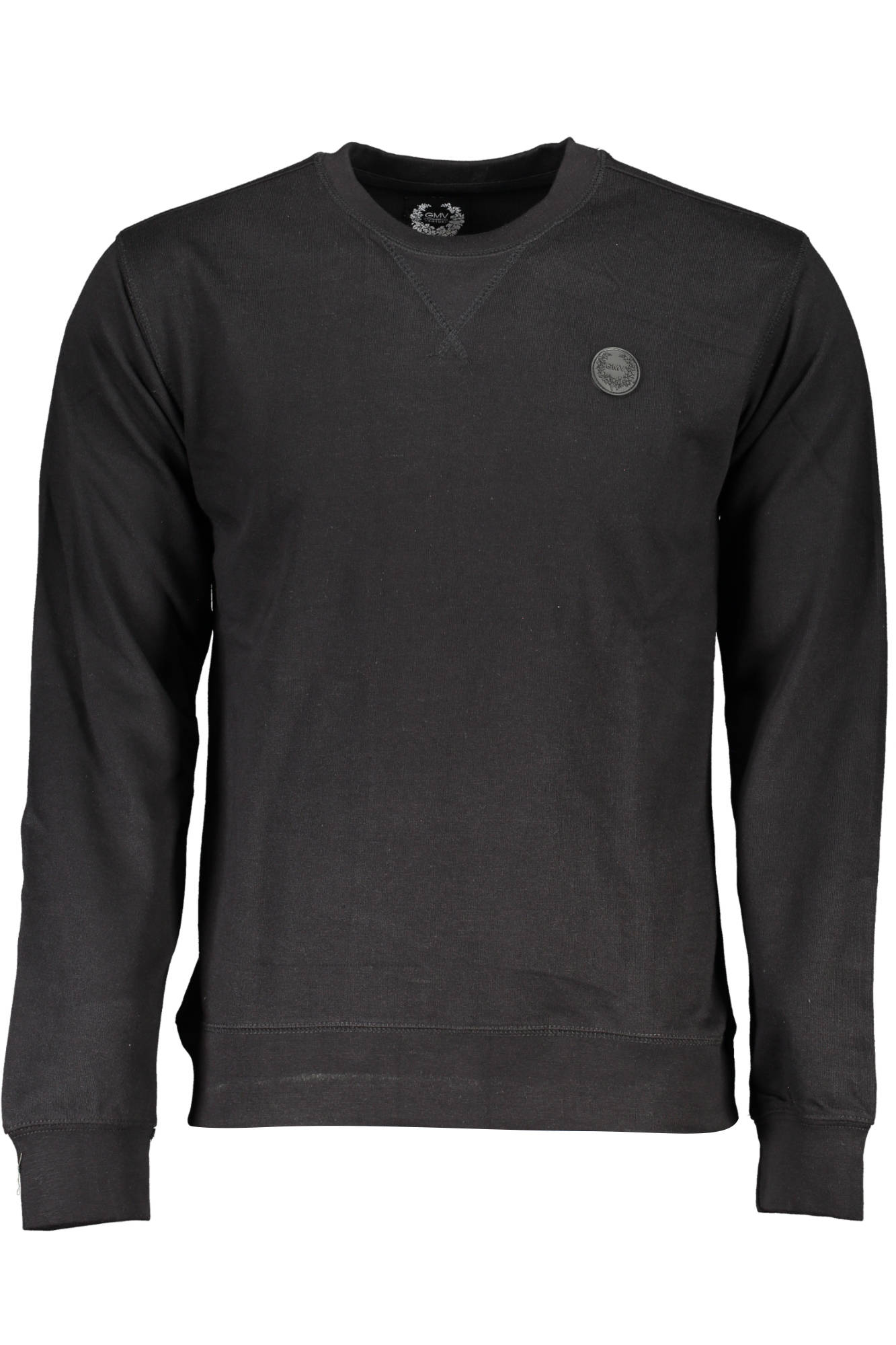 GIAN MARCO VENTURI MEN'S BLACK ZIP-LESS SWEATSHIRT