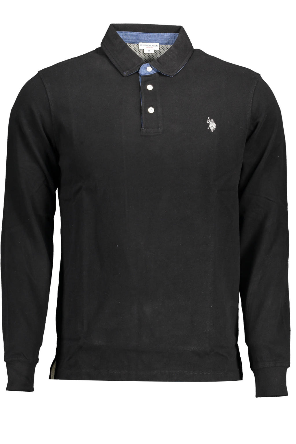 US POLO MEN'S LONG SLEEVED POLO BLACK