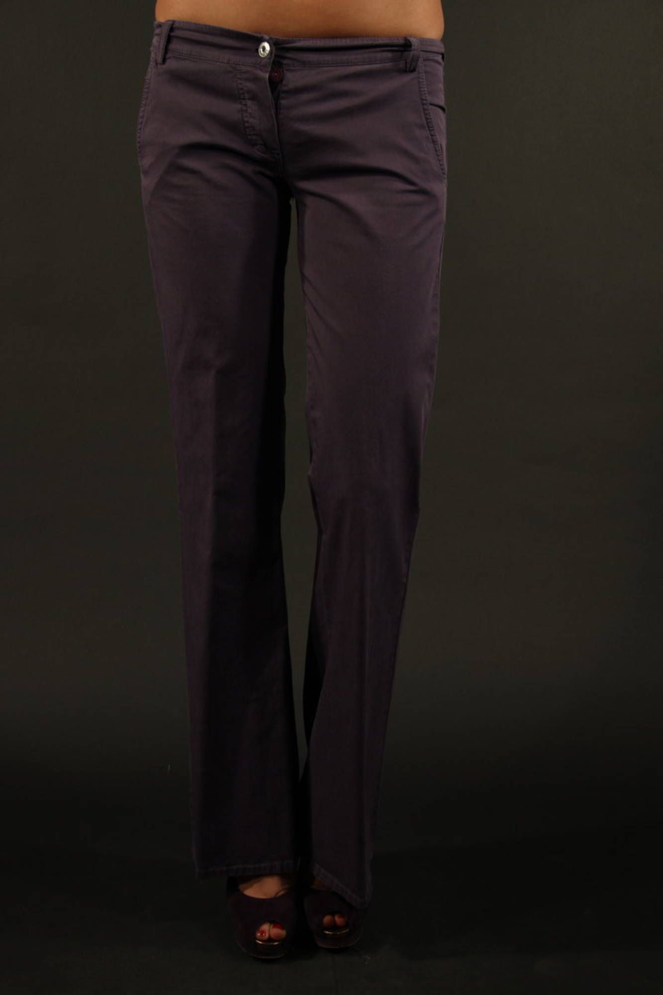 DENNY ROSE WOMEN'S PURPLE TROUSERS