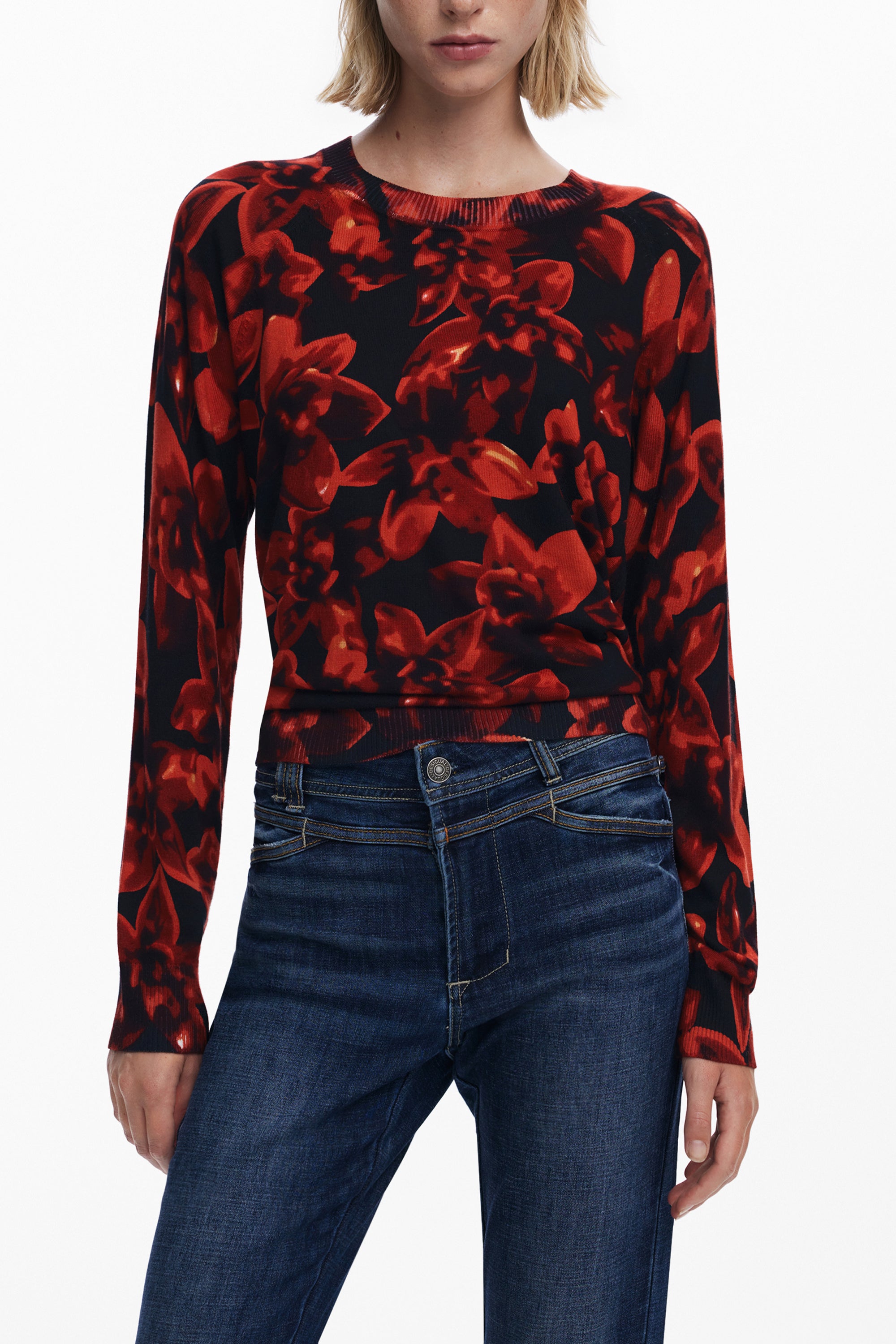 DESIGUAL WOMEN'S BLACK SWEATER