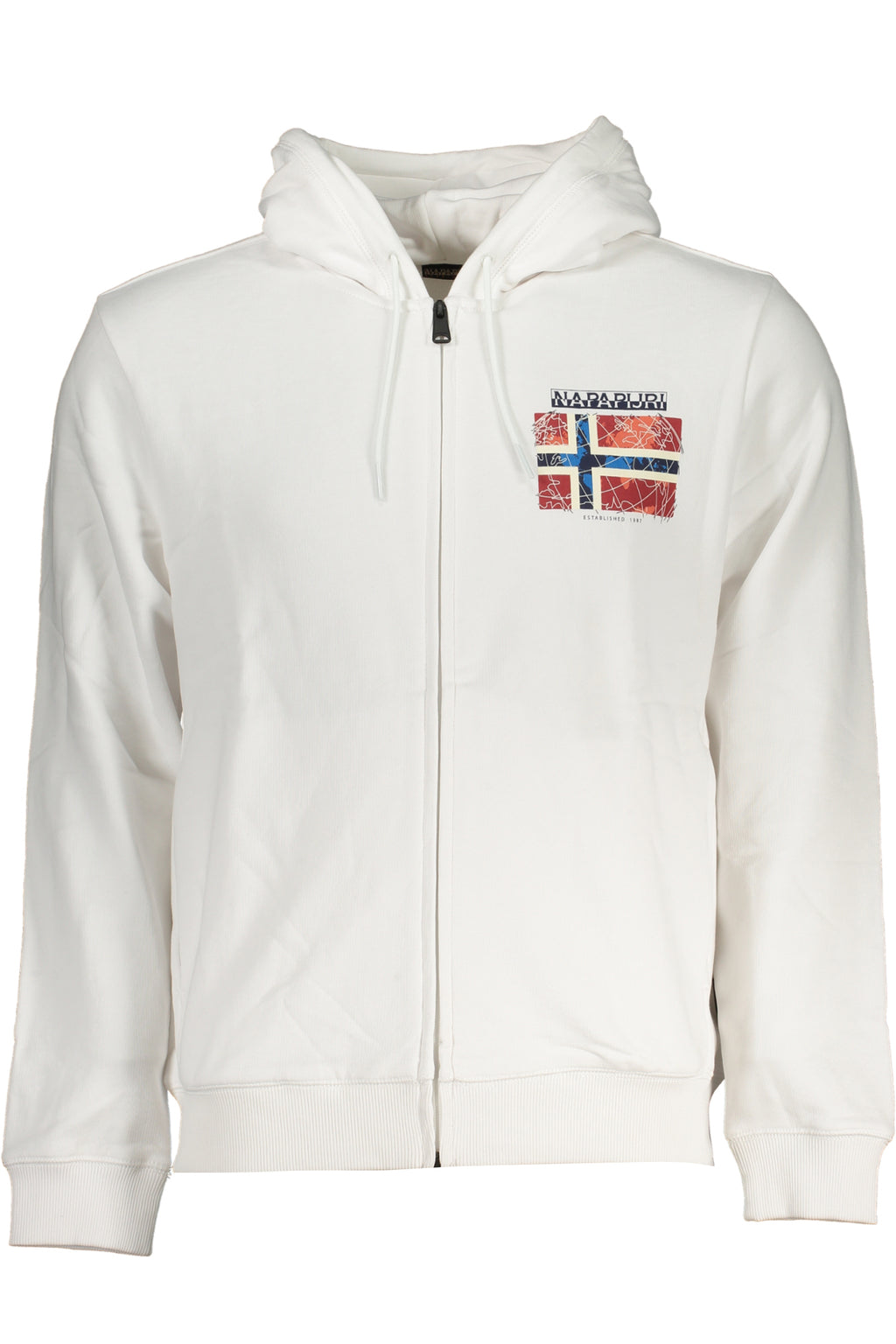 NAPAPIJRI MEN'S WHITE ZIP SWEATSHIRT
