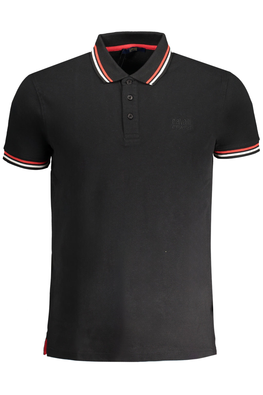 CAVALLI CLASS MEN'S SHORT SLEEVED POLO SHIRT BLACK