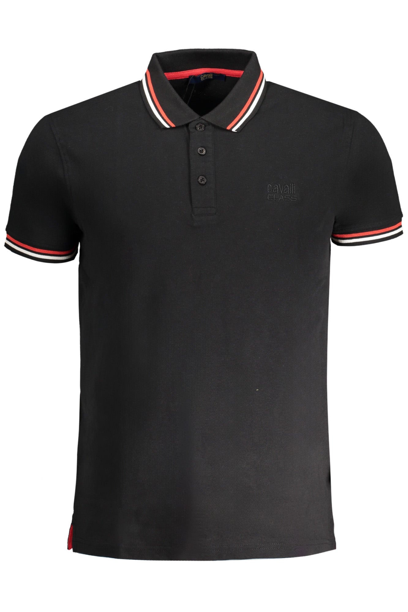 CAVALLI CLASS MEN'S SHORT SLEEVED POLO SHIRT BLACK