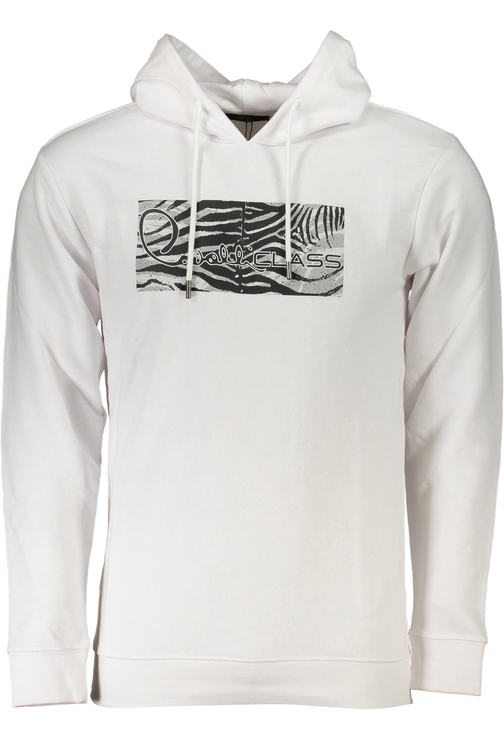 CAVALLI CLASS MEN'S WHITE ZIPLESS SWEATSHIRT