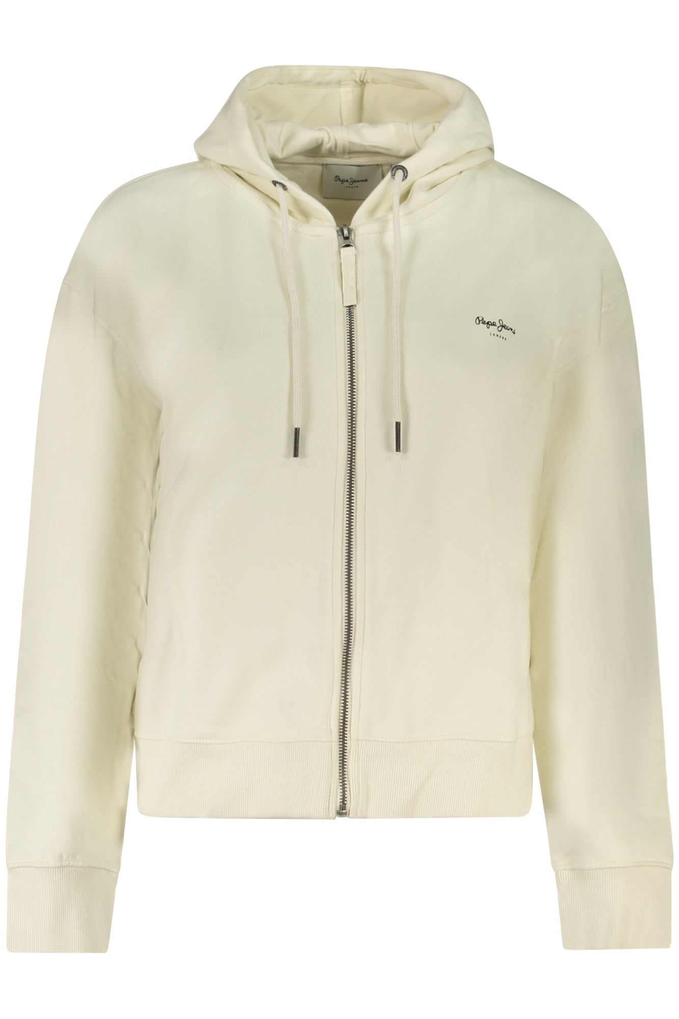 PEPE JEANS WOMEN'S WHITE ZIP-UP SWEATSHIRT