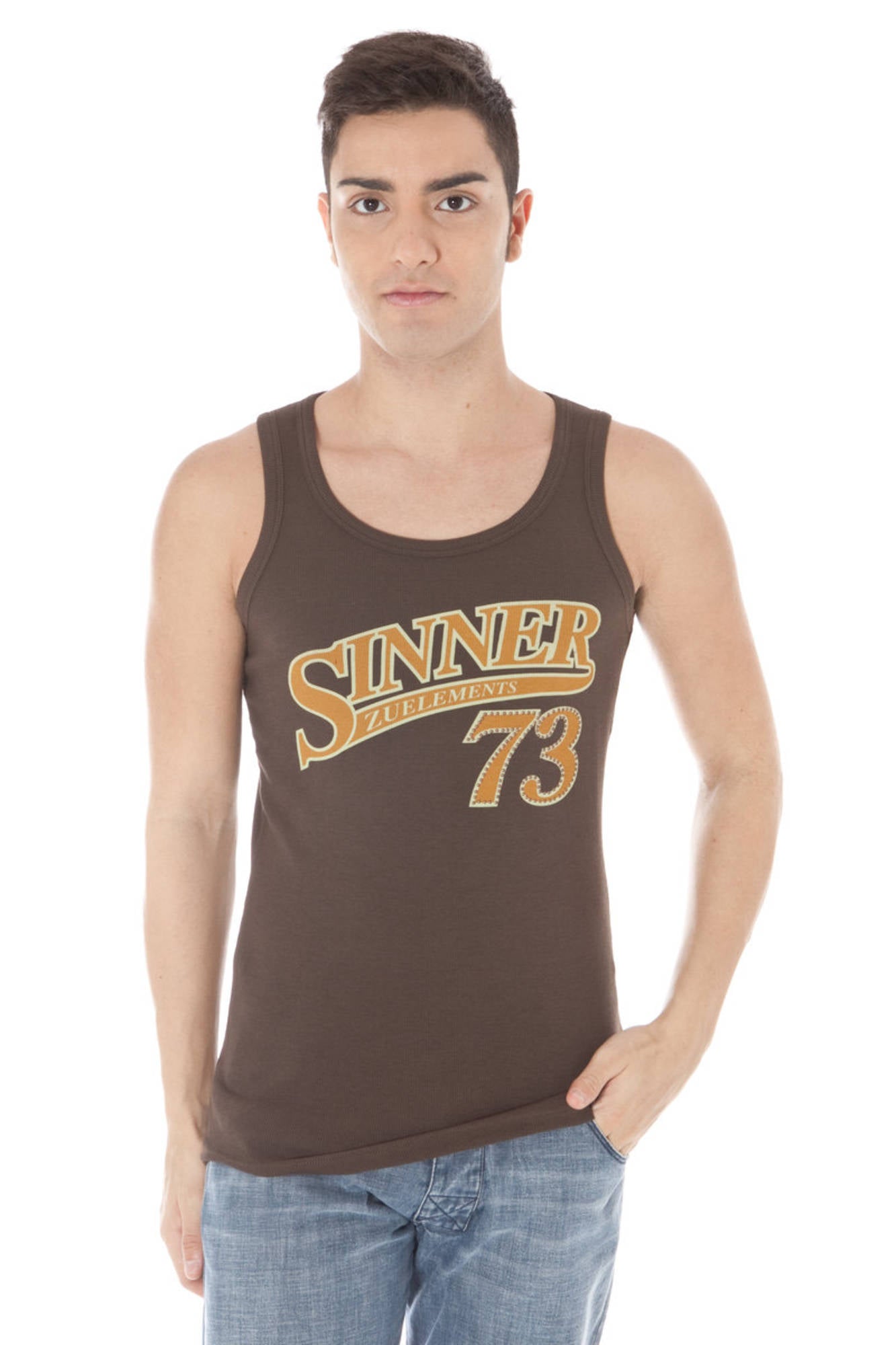ZUELEMENTS BROWN MEN'S TANK