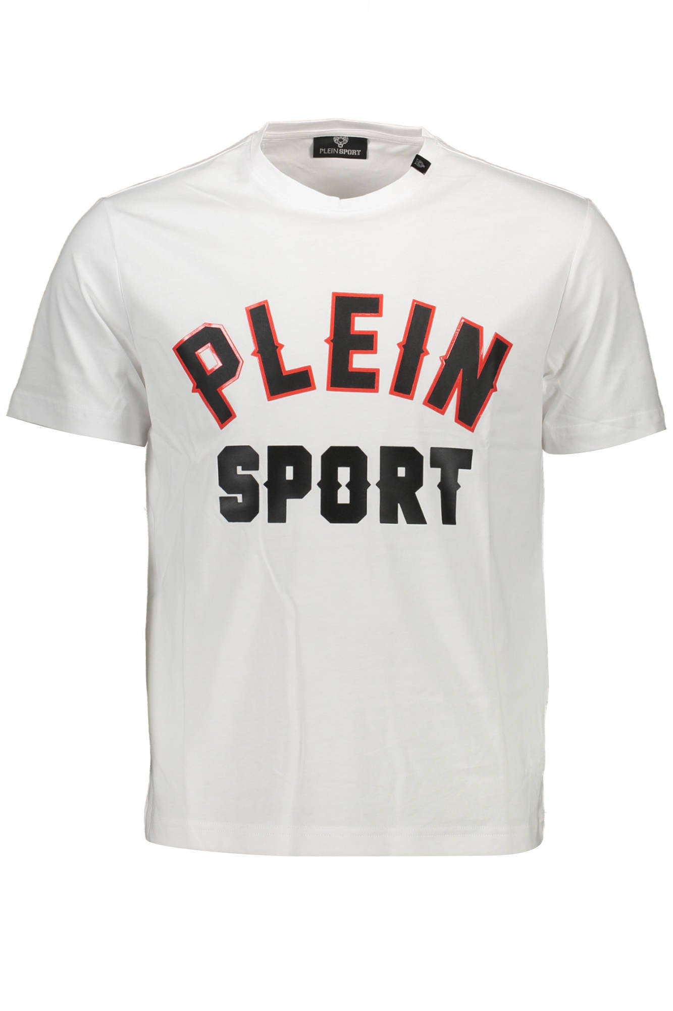 PLEIN SPORT WHITE MEN'S SHORT SLEEVE T-SHIRT
