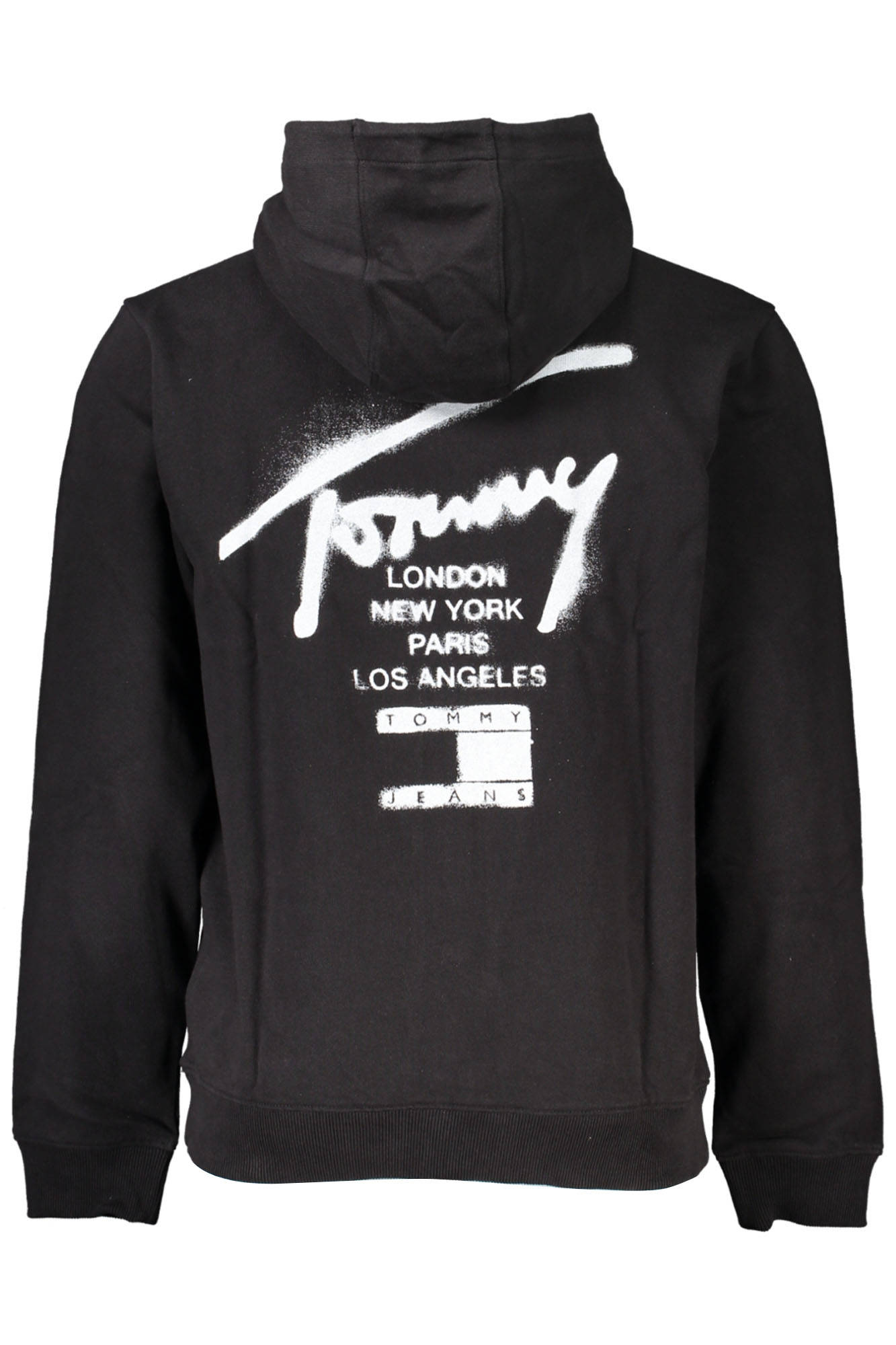 TOMMY HILFIGER MEN'S BLACK ZIPPED SWEATSHIRT