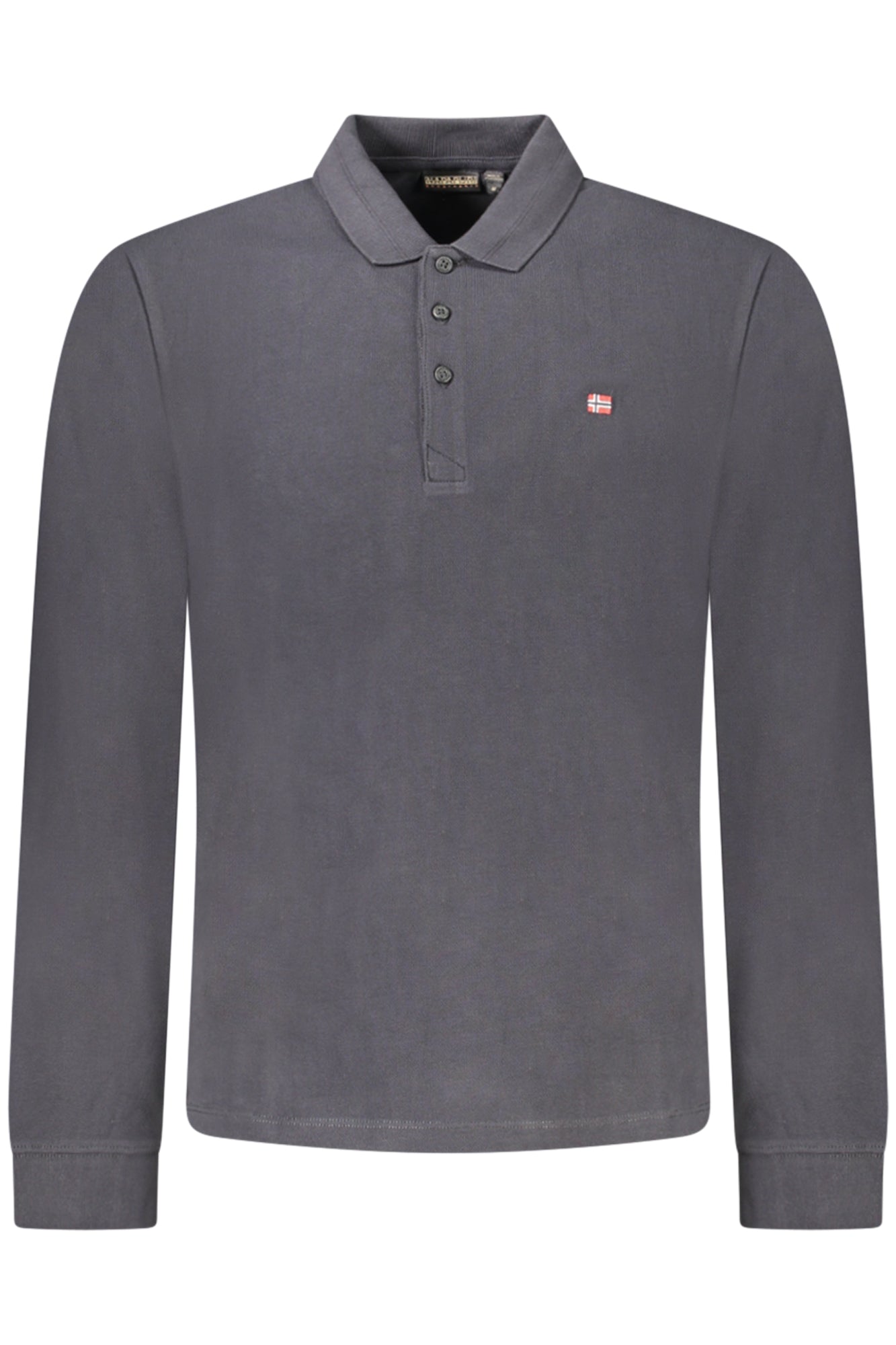 NAPAPIJRI MEN'S LONG-SLEEVED POLO SHIRT BLACK