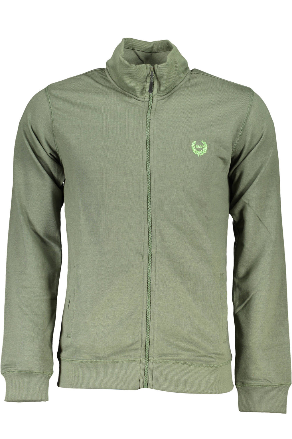 GIAN MARCO VENTURI MEN'S ZIP-UP SWEATSHIRT GREEN
