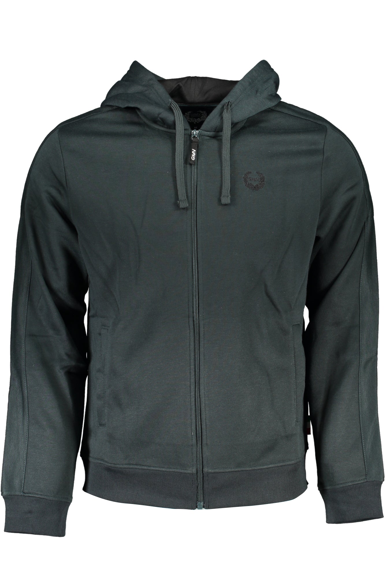 GIAN MARCO VENTURI MEN'S GREEN ZIP SWEATSHIRT