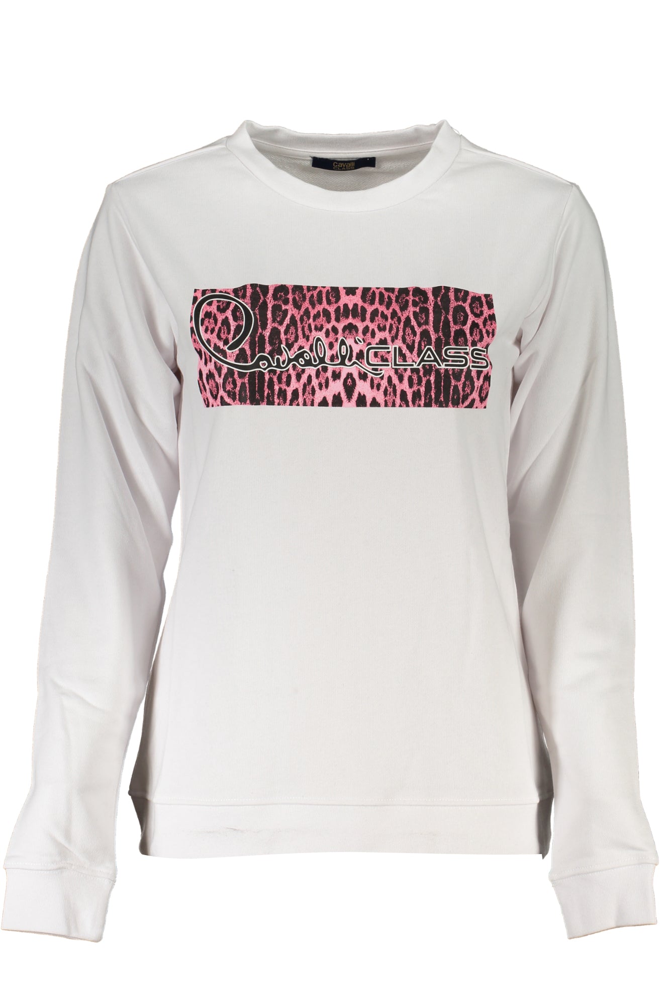 CAVALLI CLASS WOMEN'S WHITE SWEATSHIRT WITHOUT ZIP