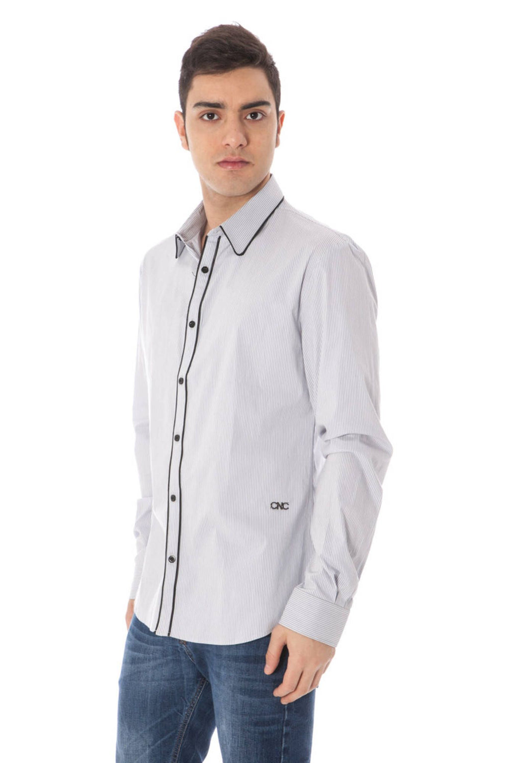 COSTUME NATIONAL MEN'S LONG SLEEVE SHIRT LIGHT BLUE