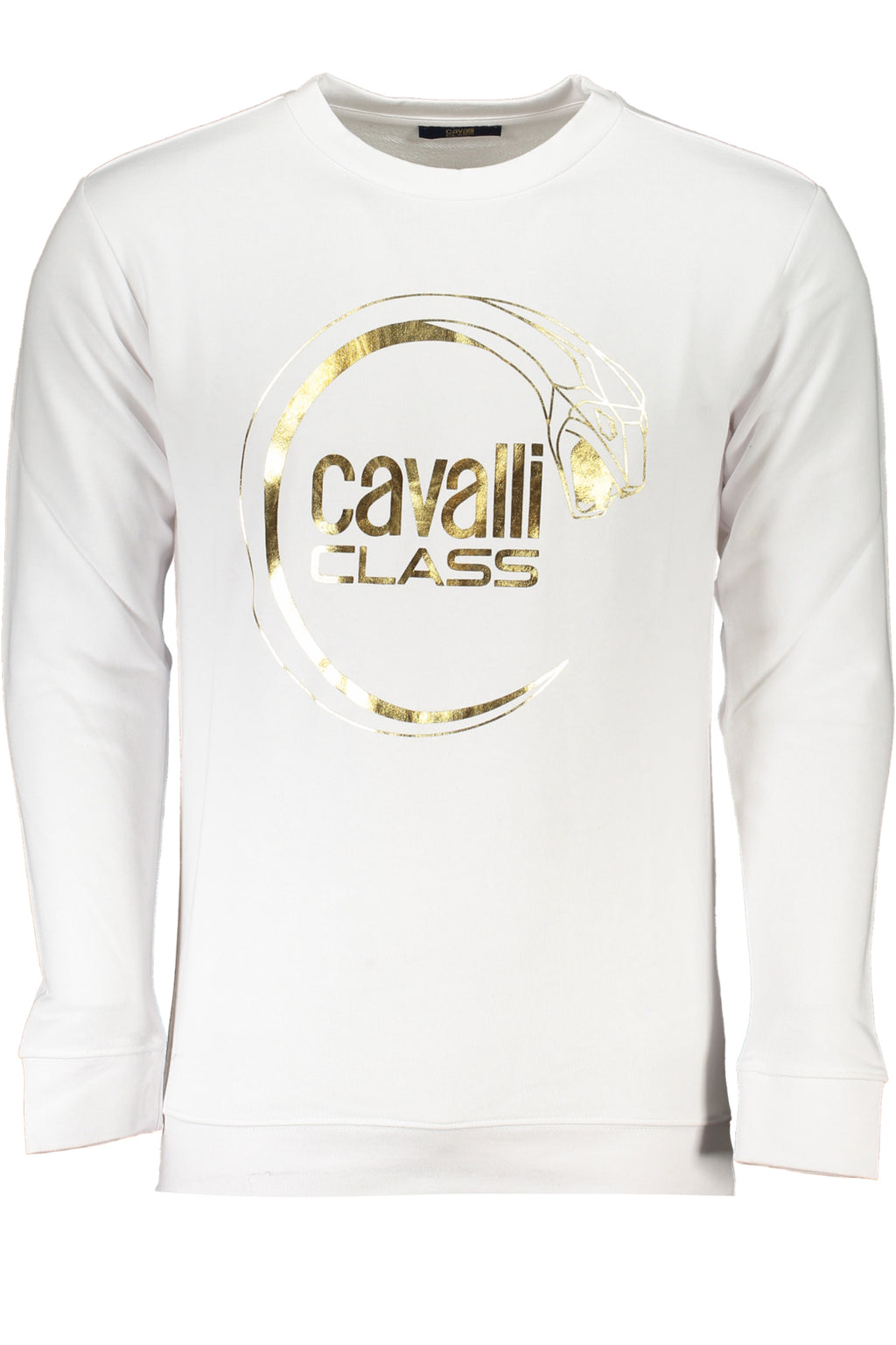 CAVALLI CLASS MEN'S WHITE ZIPLESS SWEATSHIRT