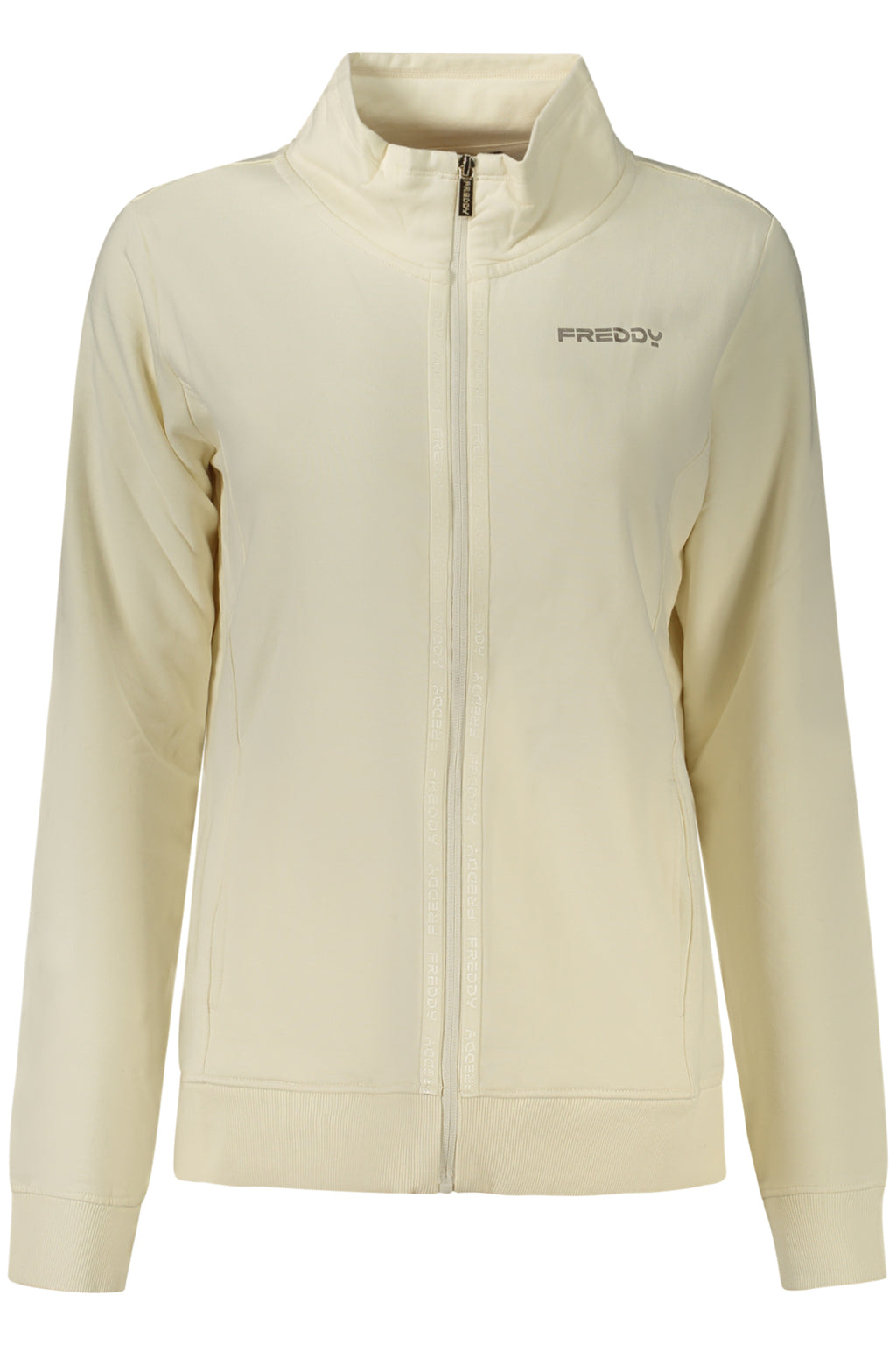 FREDDY WOMEN'S WHITE ZIP-UP SWEATSHIRT