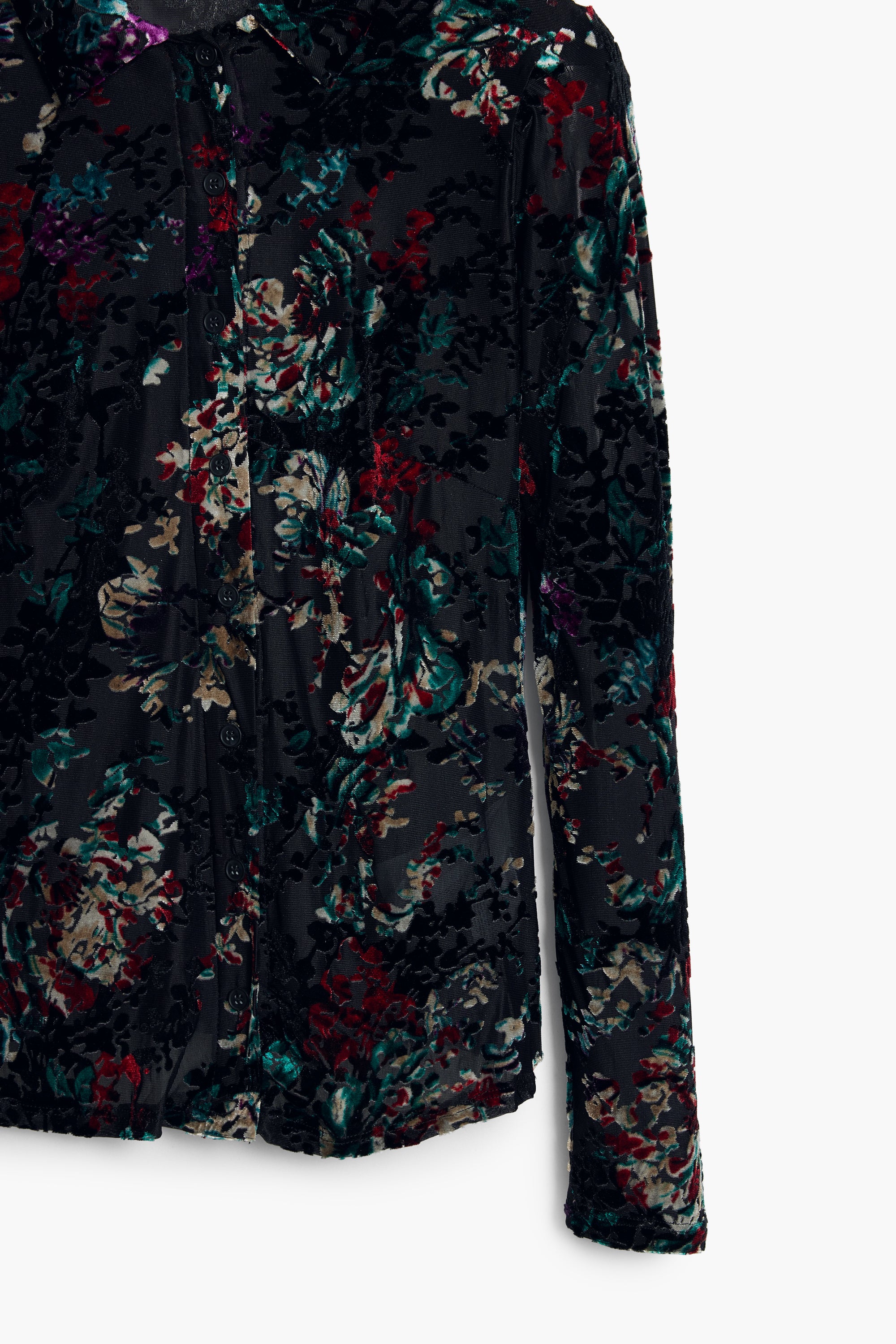 DESIGUAL WOMEN'S LONG-SLEEVED SHIRT, BLACK