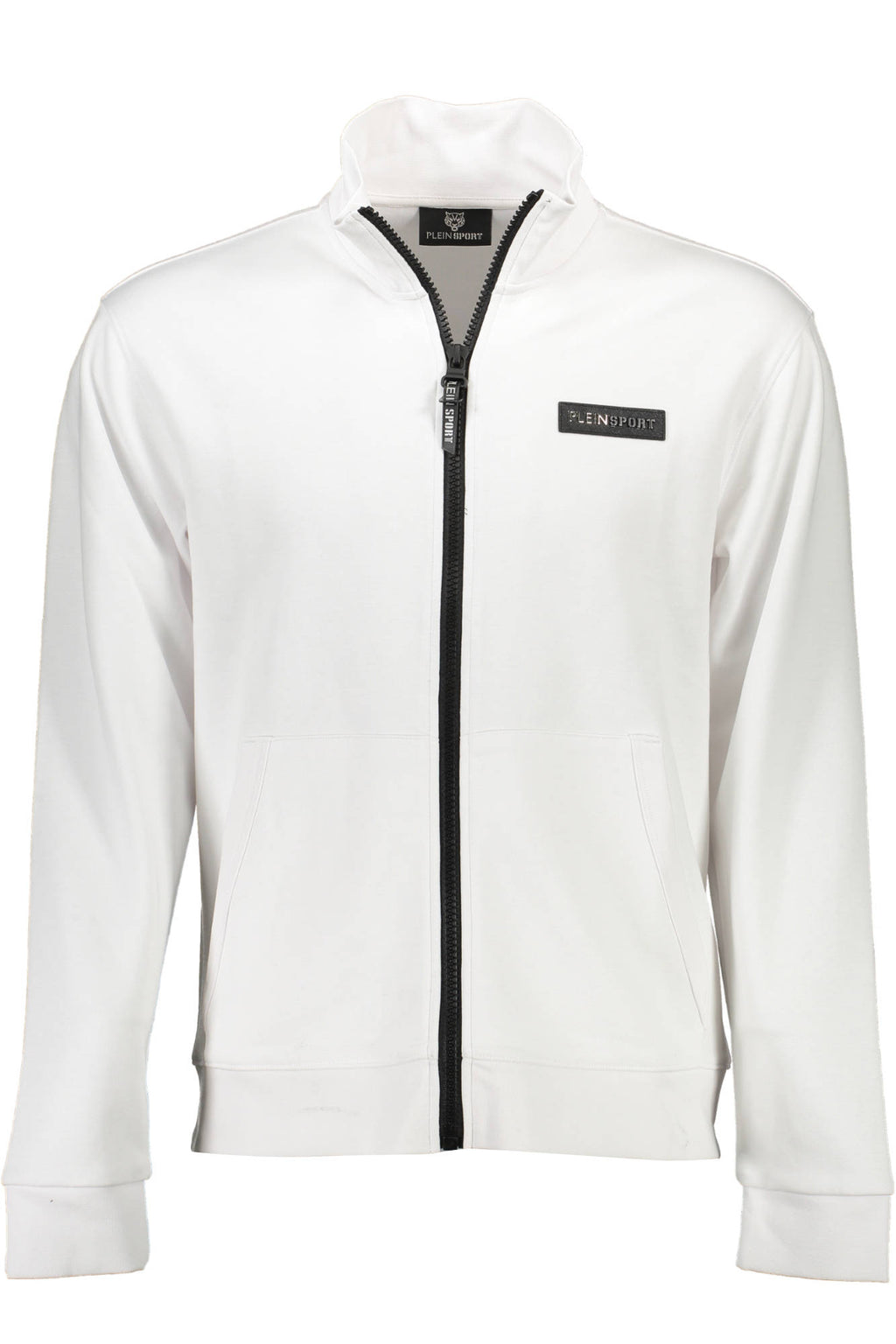 PLEIN SPORT SWEATSHIRT WITH ZIP MAN WHITE