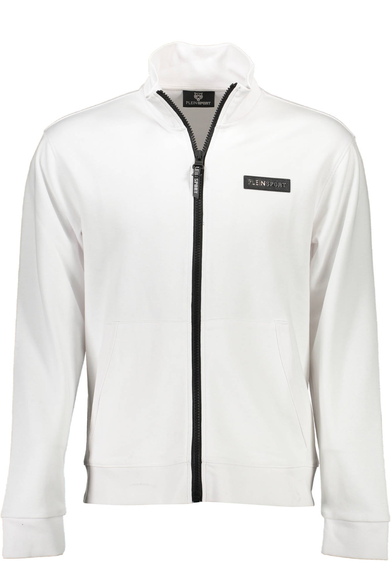 PLEIN SPORT SWEATSHIRT WITH ZIP MAN WHITE