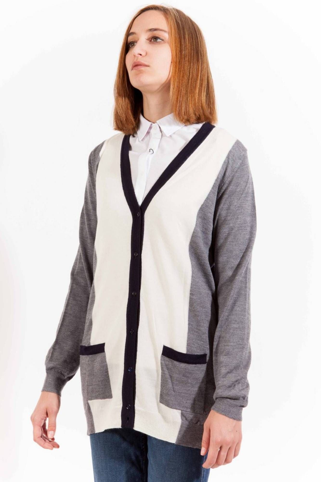 GANT CARDIGAN WOMEN GREY