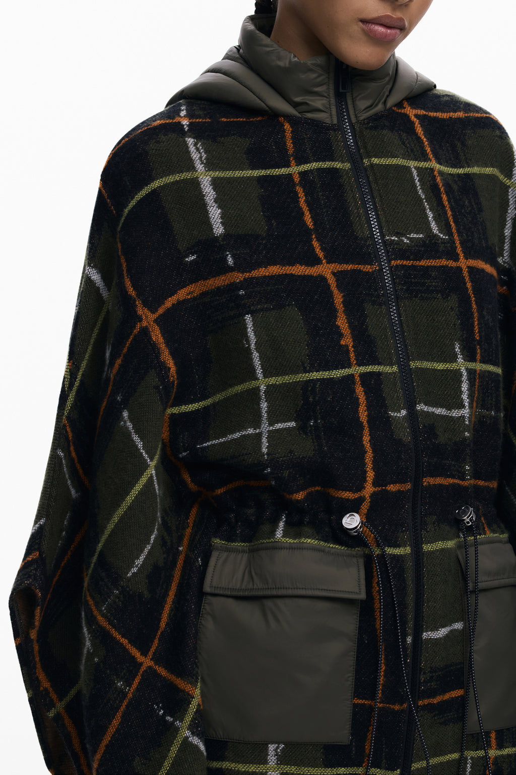 DESIGUAL WOMEN'S GREEN PONCHO