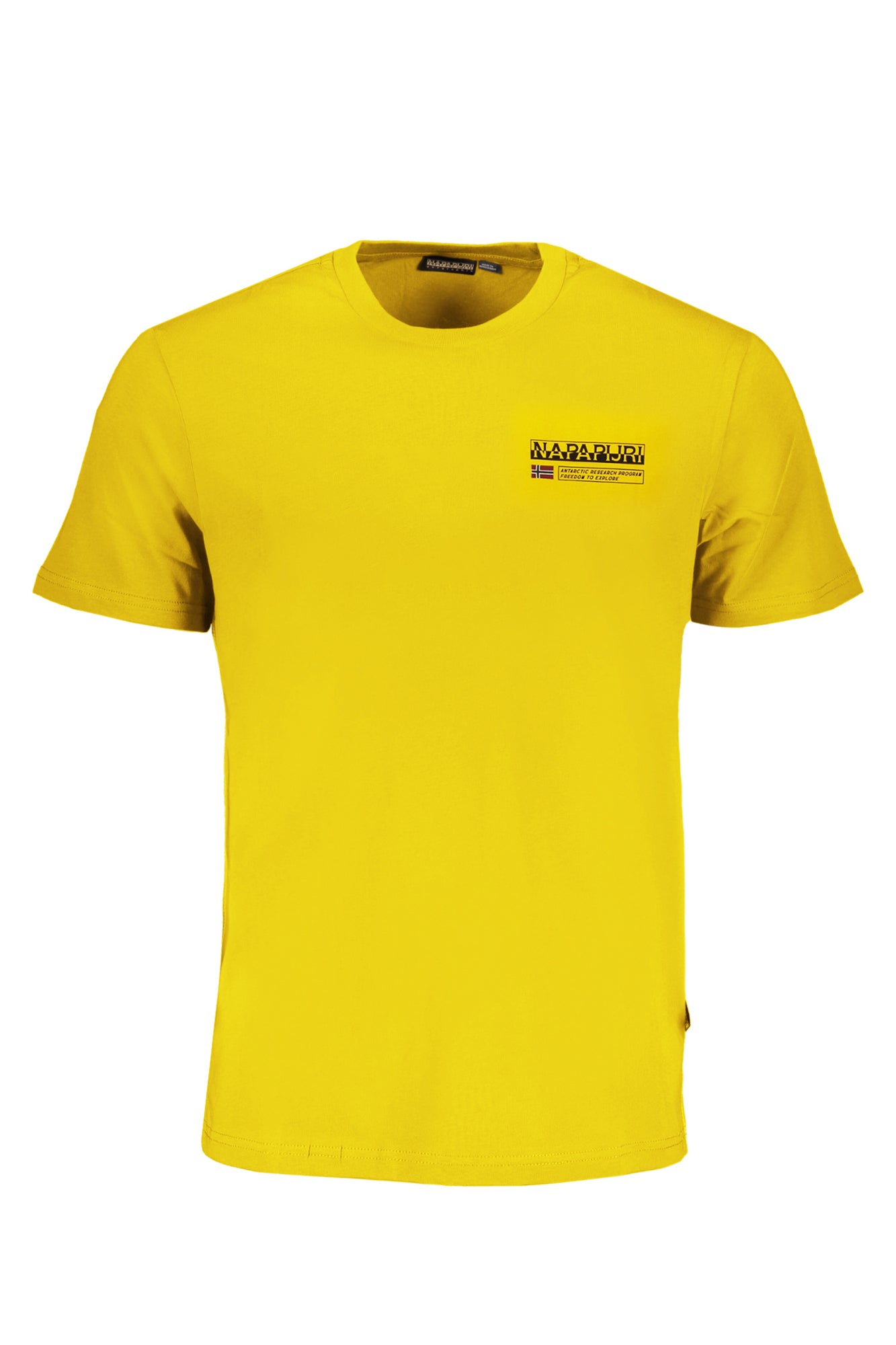 NAPAPIJRI YELLOW MEN'S SHORT SLEEVED T-SHIRT