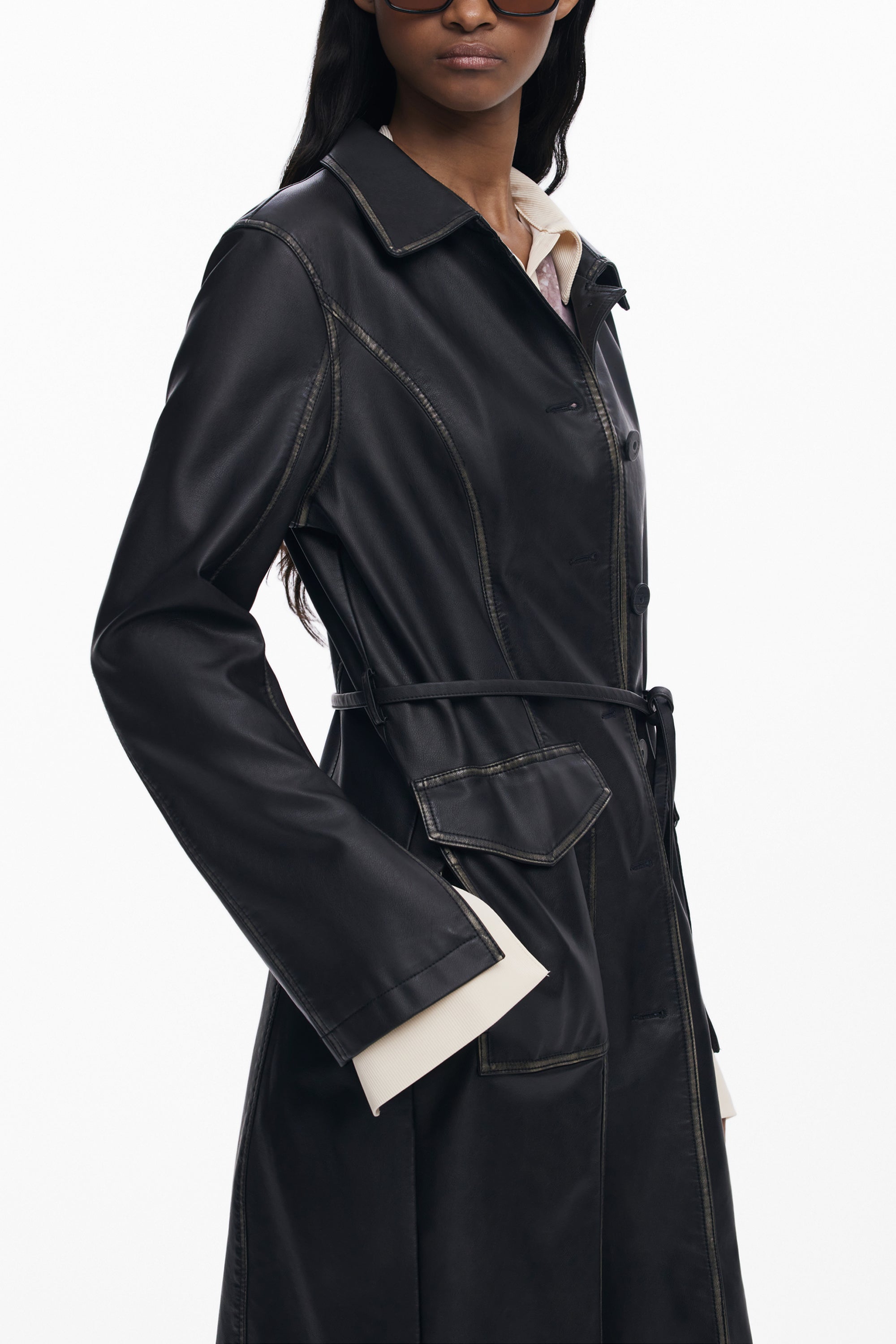 DESIGUAL WOMEN'S BLACK COAT