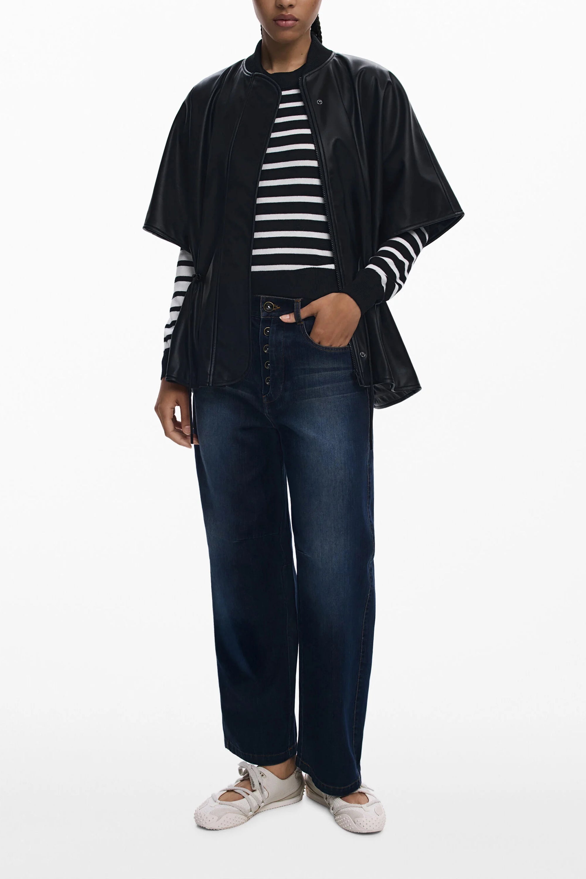 DESIGUAL PONCHO WOMEN'S BLACK