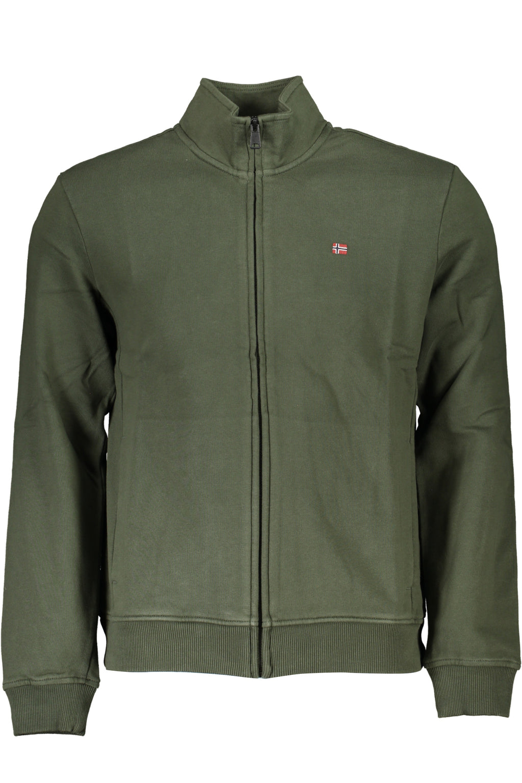 NAPAPIJRI MEN'S GREEN ZIP SWEATSHIRT