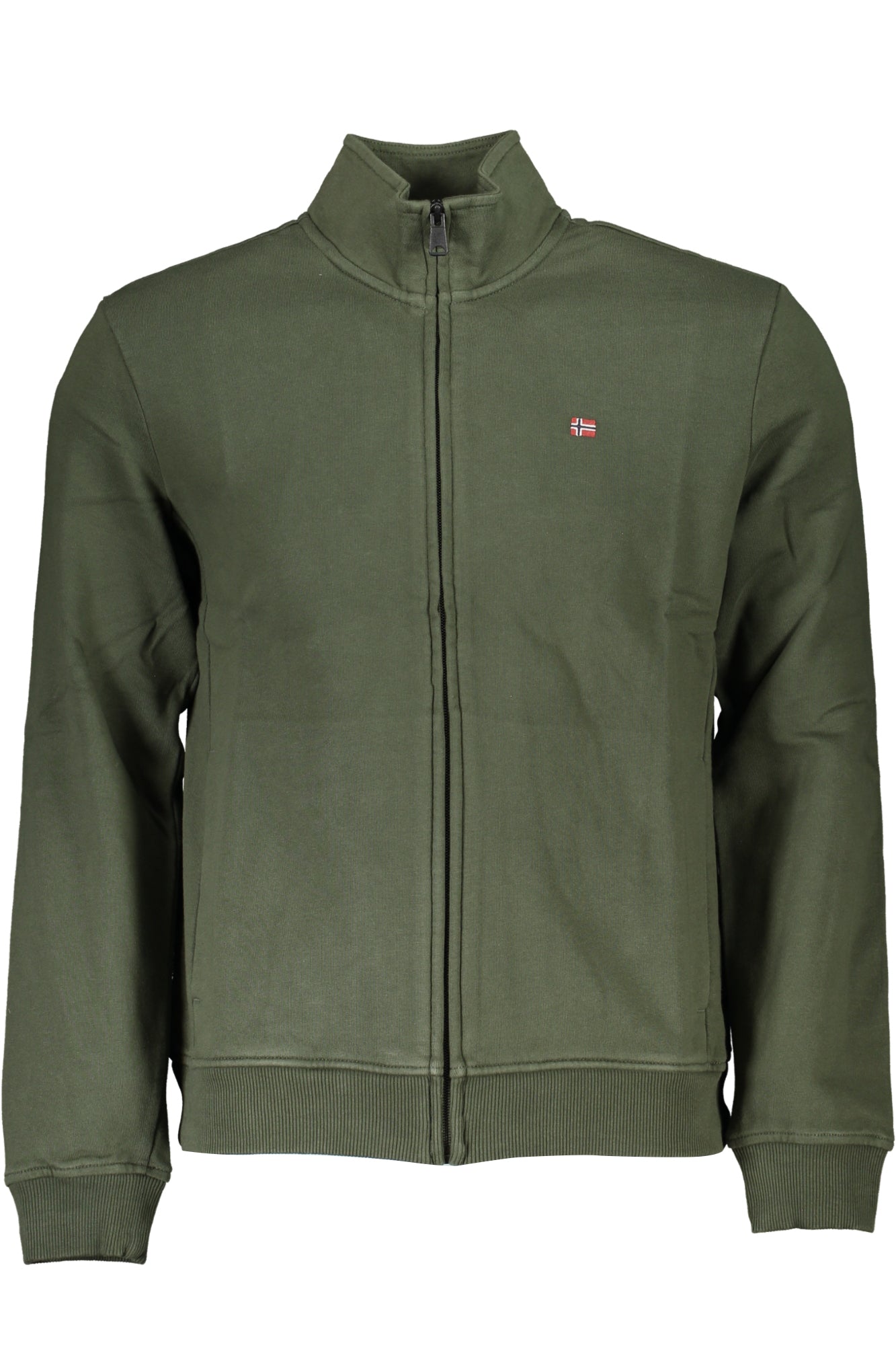 NAPAPIJRI MEN'S GREEN ZIP SWEATSHIRT