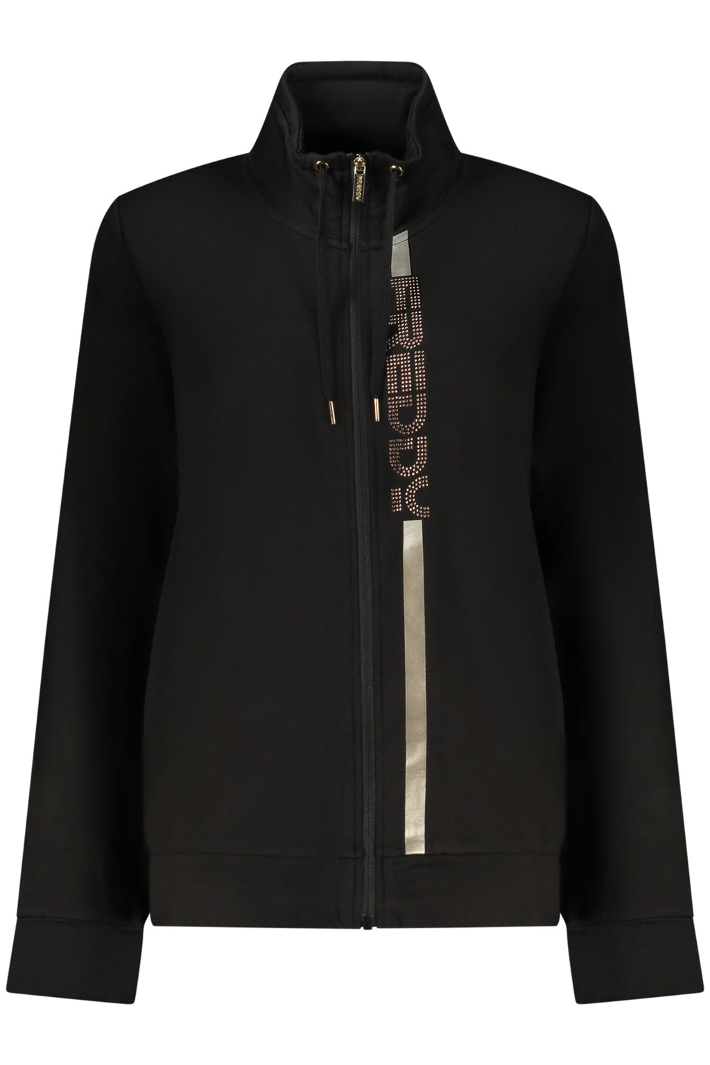 FREDDY WOMEN'S BLACK ZIP-UP SWEATSHIRT
