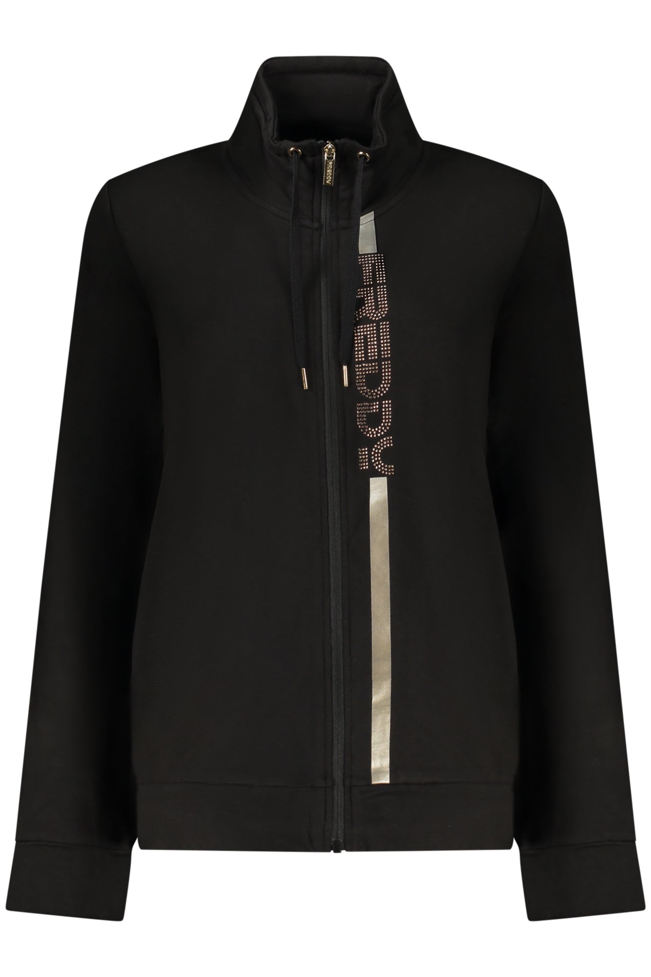 FREDDY WOMEN'S BLACK ZIP-UP SWEATSHIRT