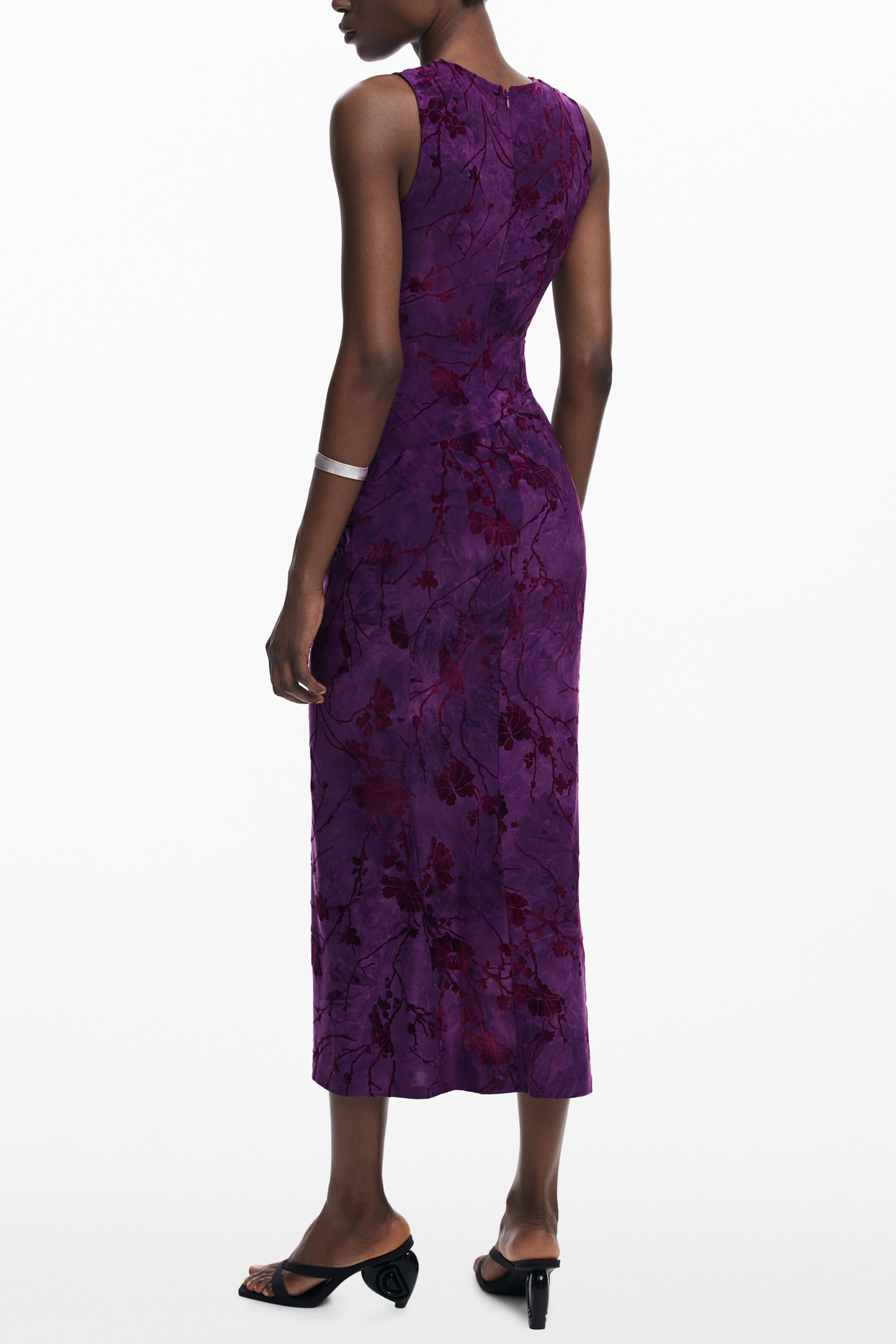 DESIGUAL WOMEN'S LONG PURPLE DRESS