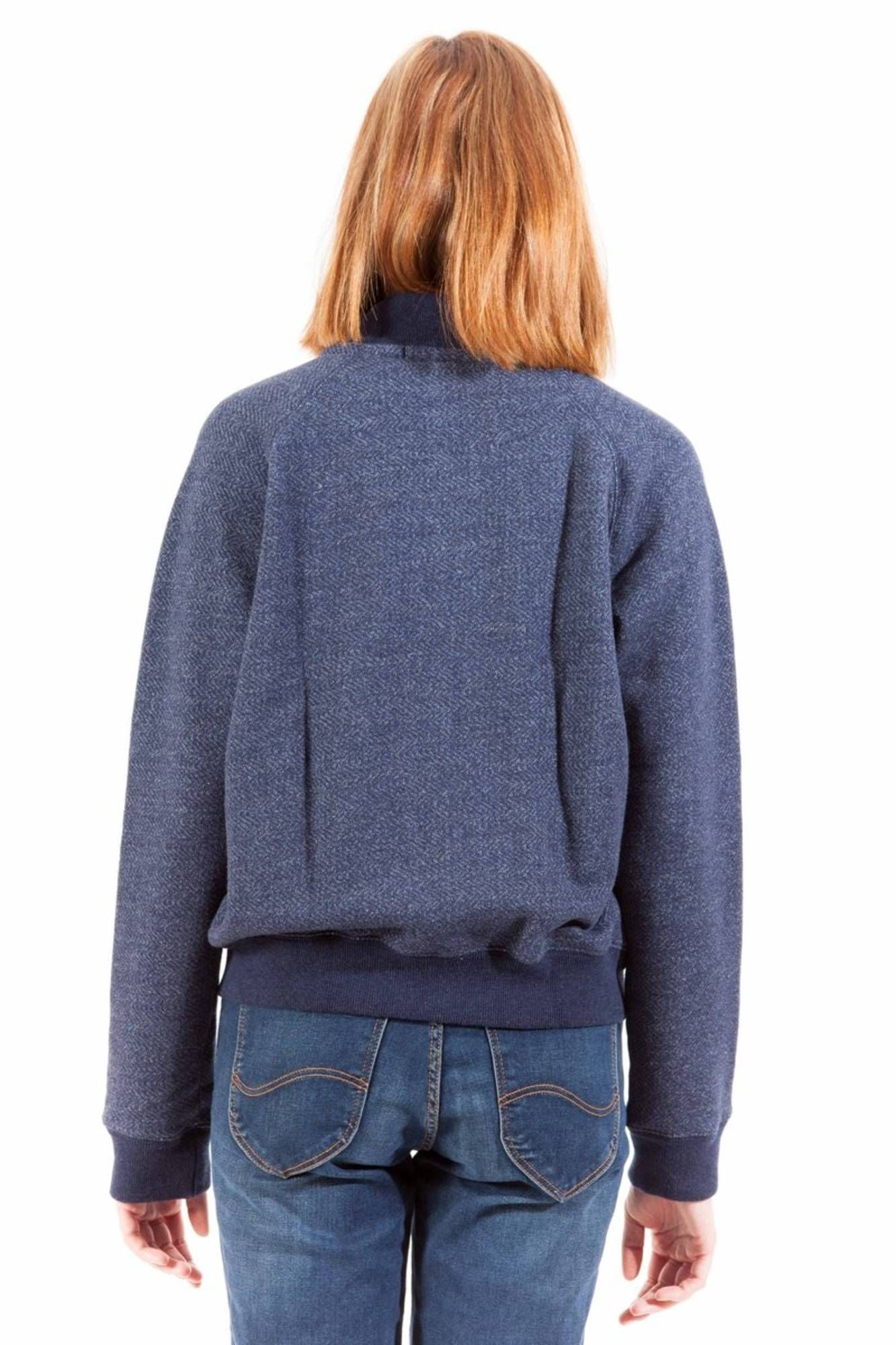 GANT SWEATSHIRT WITH ZIP WOMAN BLUE