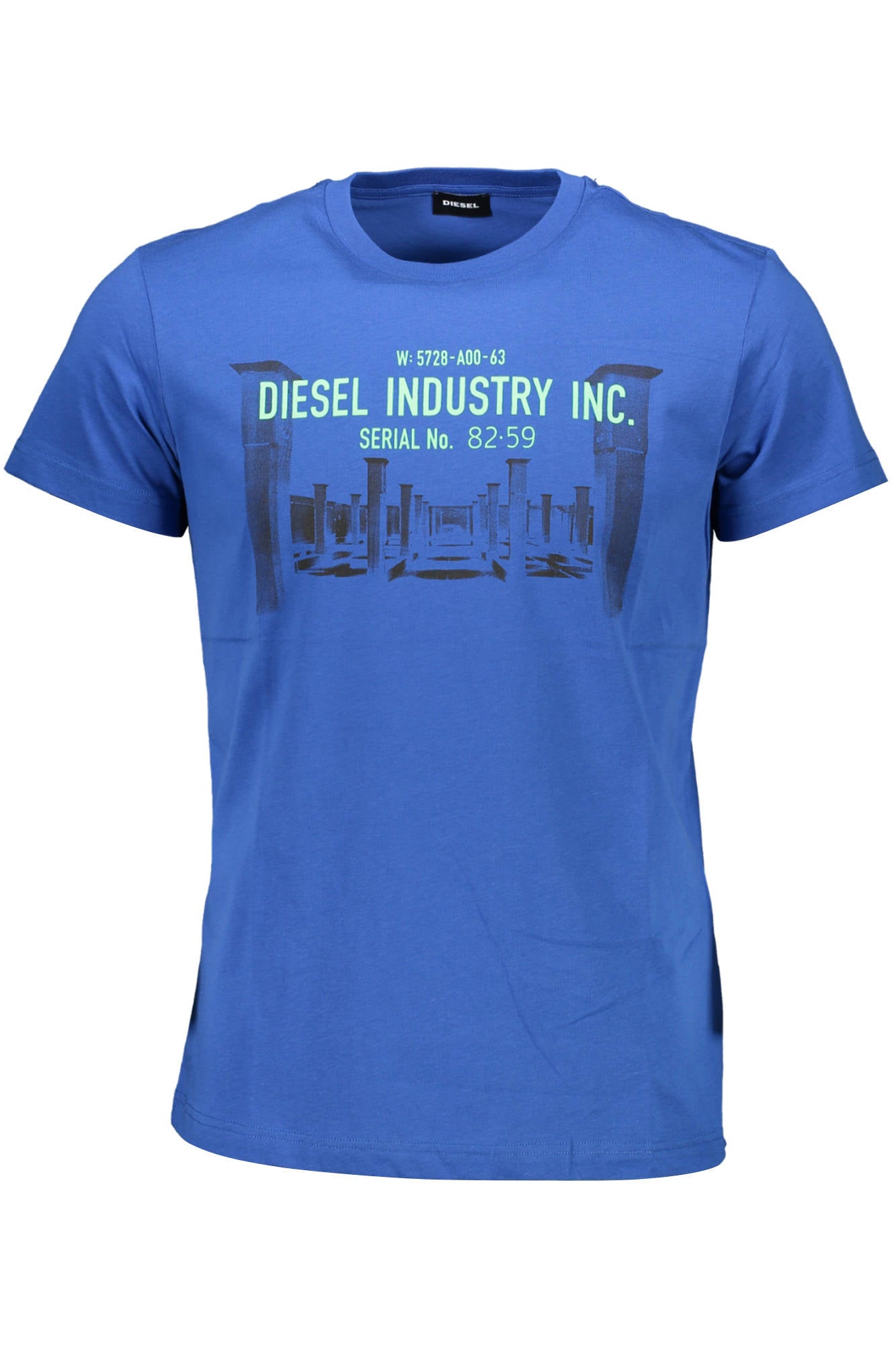 DIESEL MEN'S SHORT SLEEVE T-SHIRT BLUE
