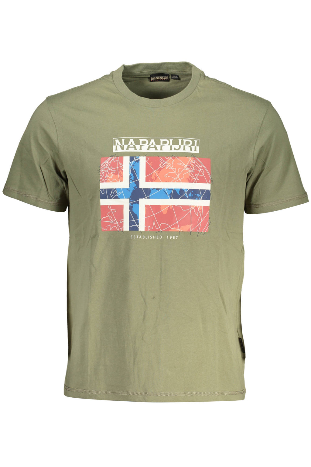 NAPAPIJRI GREEN MEN'S SHORT SLEEVE T-SHIRT