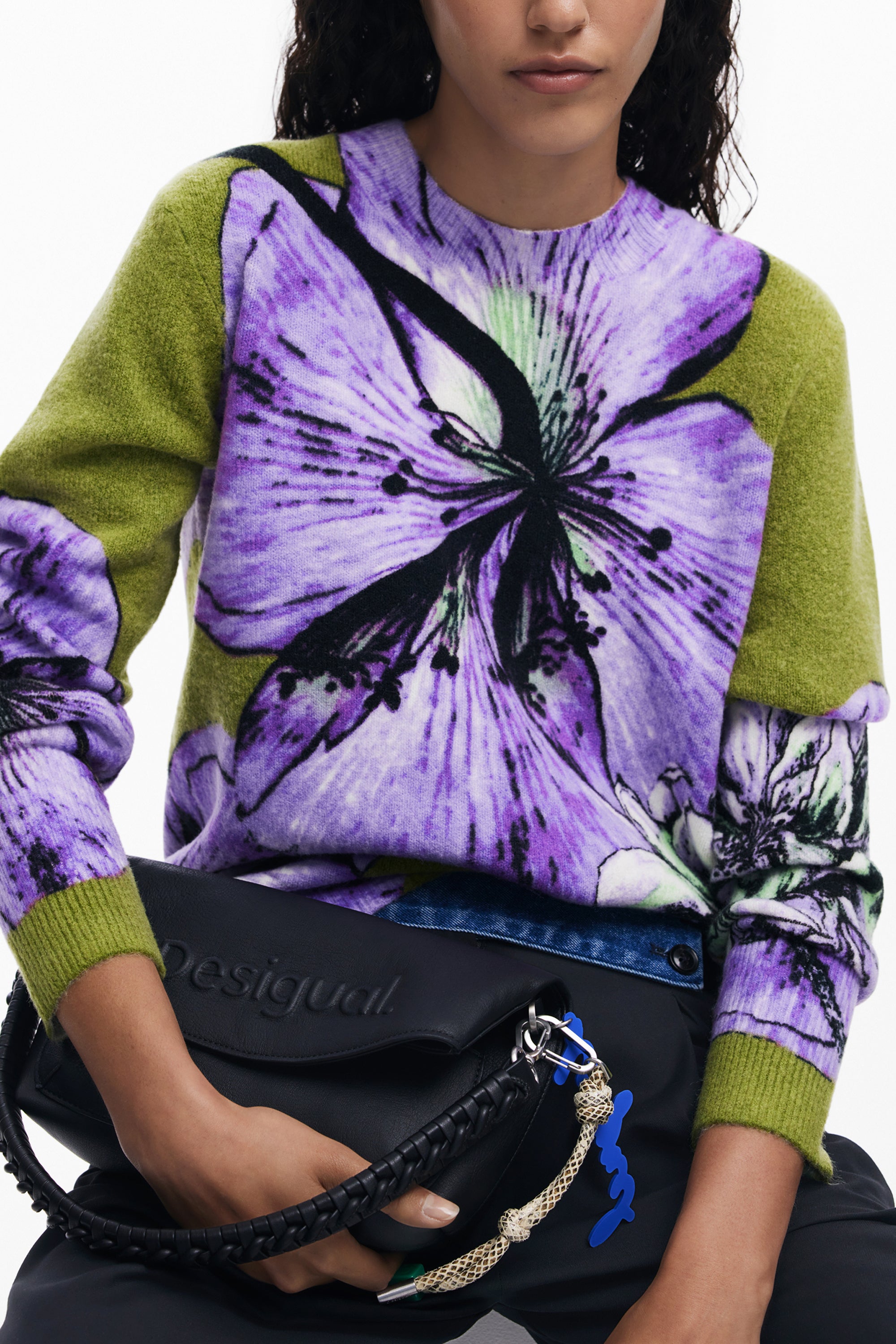 DESIGUAL WOMEN'S PURPLE SWEATER
