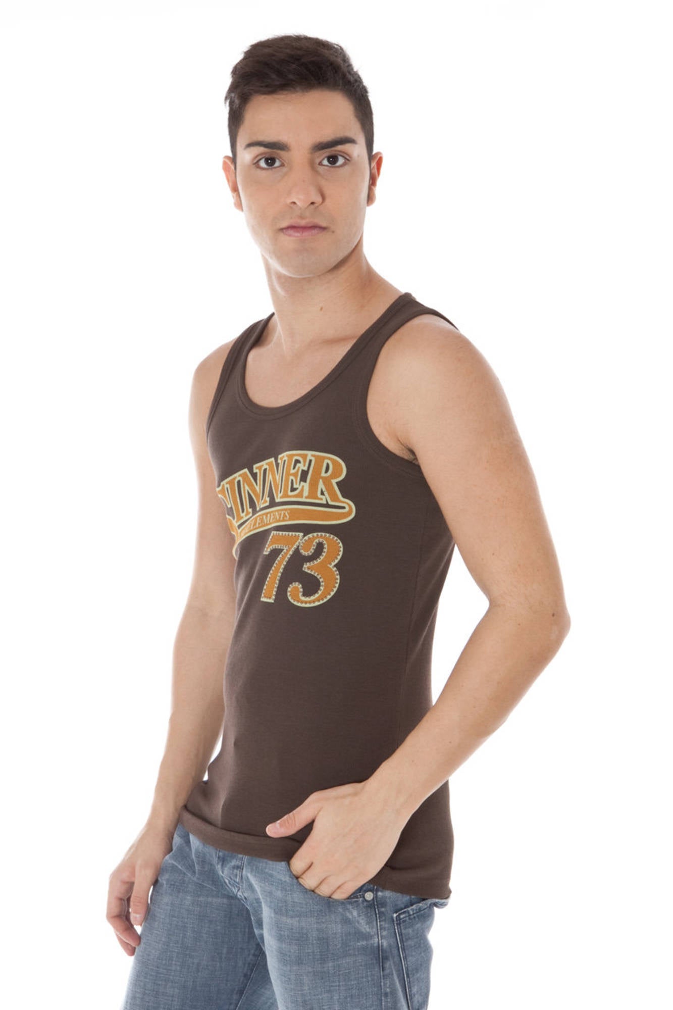 ZUELEMENTS BROWN MEN'S TANK