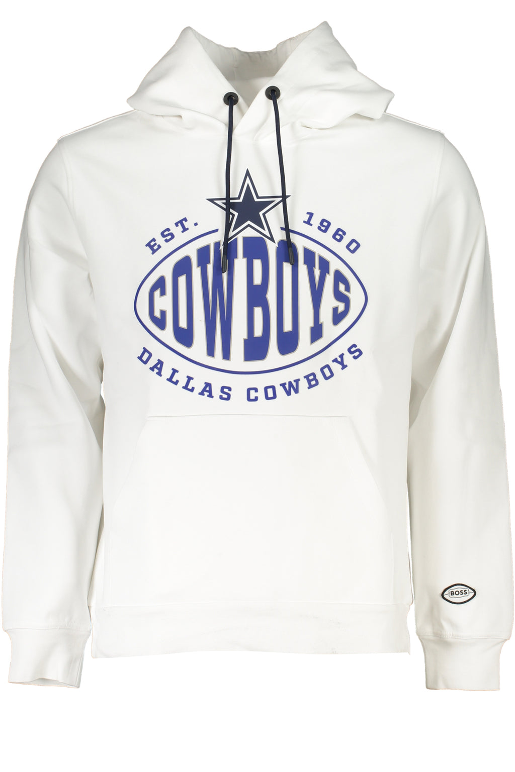 HUGO BOSS MEN'S WHITE ZIPLESS SWEATSHIRT