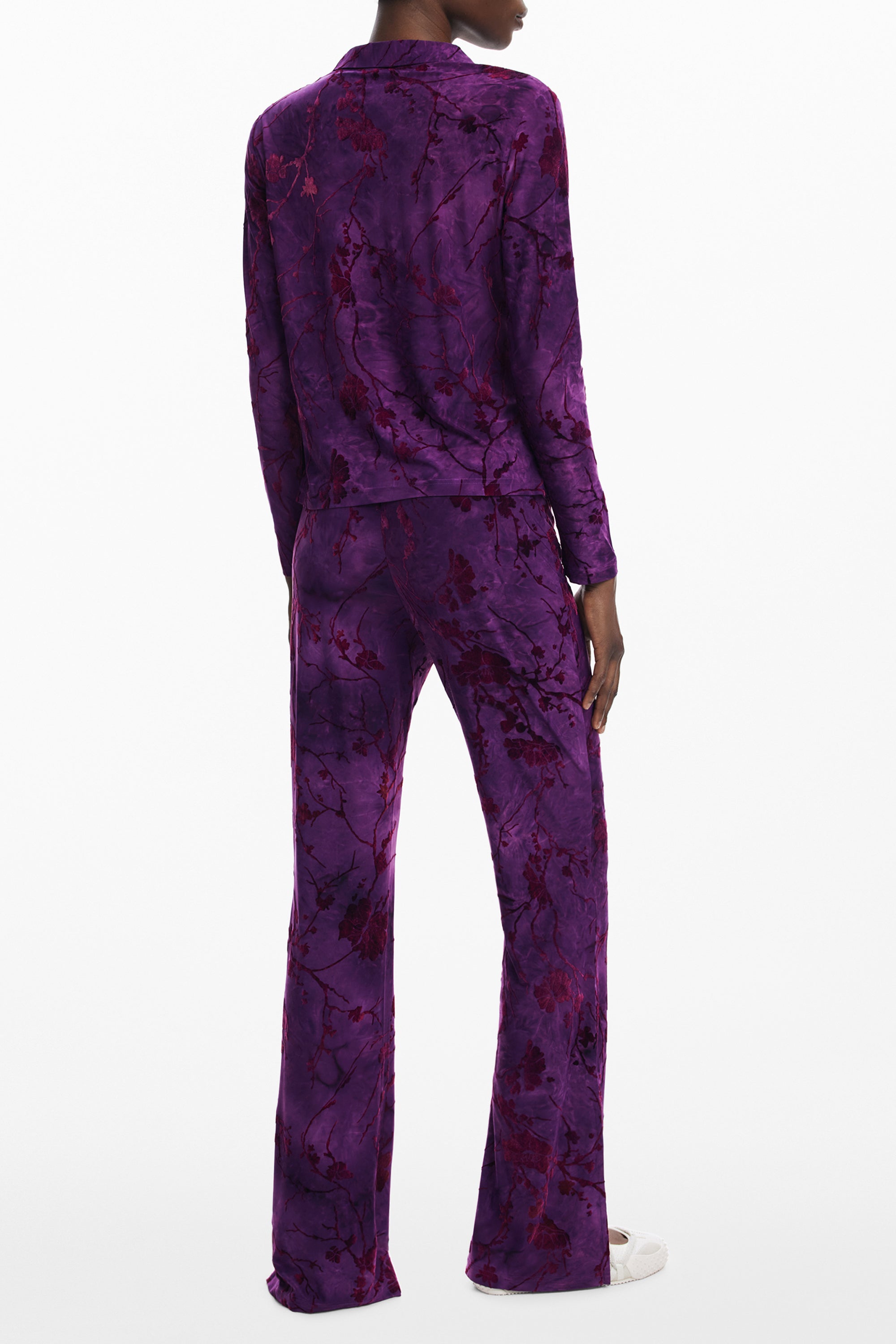DESIGUAL WOMEN'S LONG-SLEEVED PURPLE SHIRT