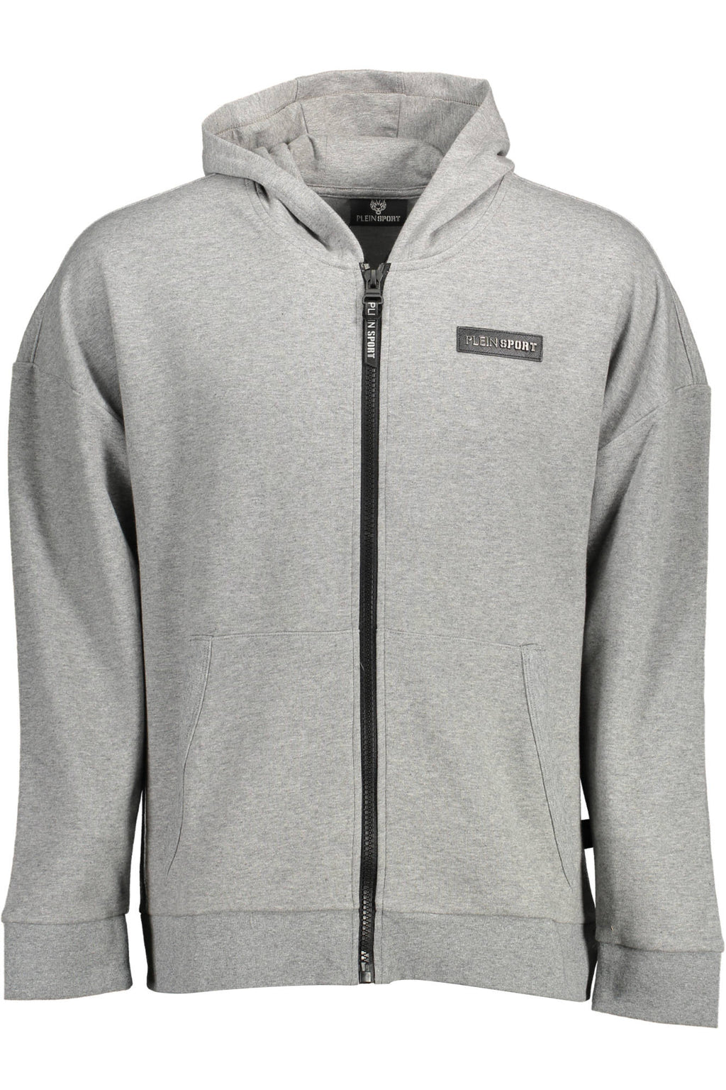 PLEIN SPORT SWEATSHIRT WITH ZIP MAN GRAY