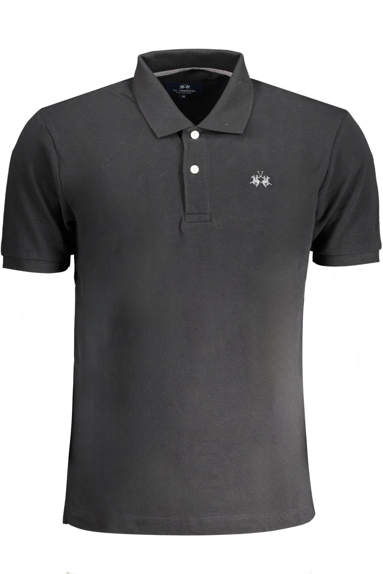 LA MARTINA MEN'S BLACK SHORT SLEEVED POLO SHIRT