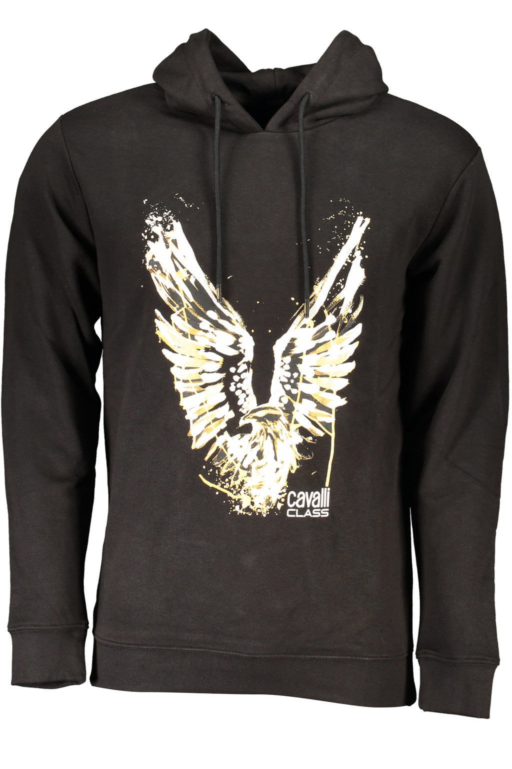 CAVALLI CLASS MEN'S BLACK ZIP-OUT SWEATSHIRT